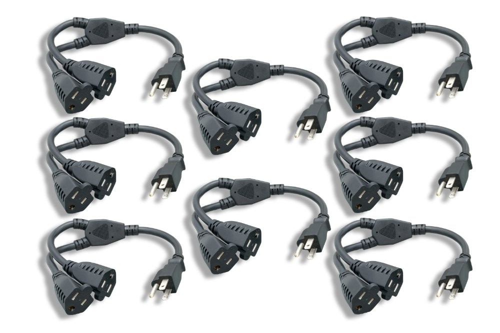 Cablelera Power Cord Extension and Splitter NEMA 515P to NEMA 515R x 2 16 AWG...