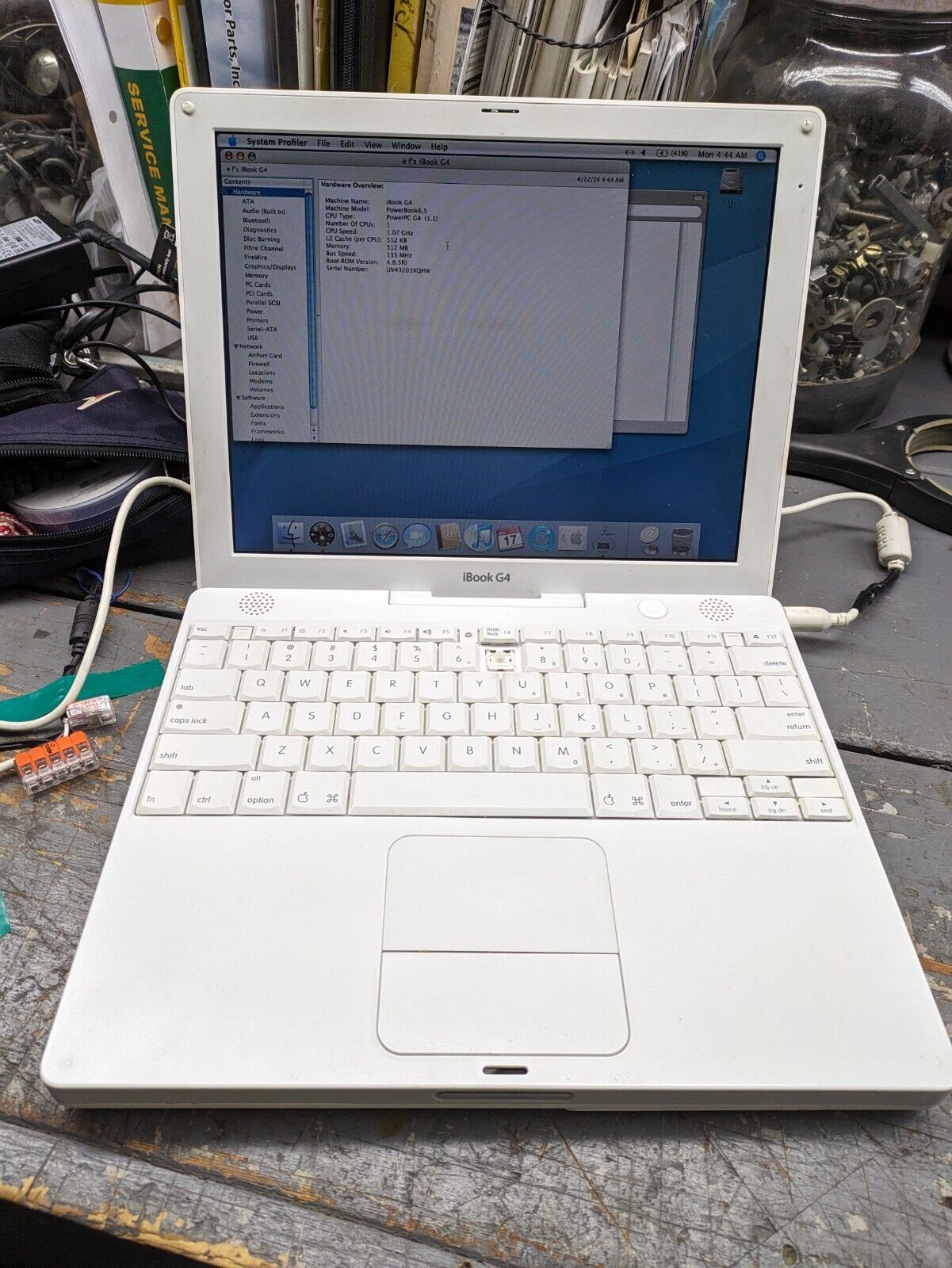 Apple iBook G4 12.1” Laptop - G4 1.07ghz | 512mb RAM | 30gb HDD | OS 10.4.11