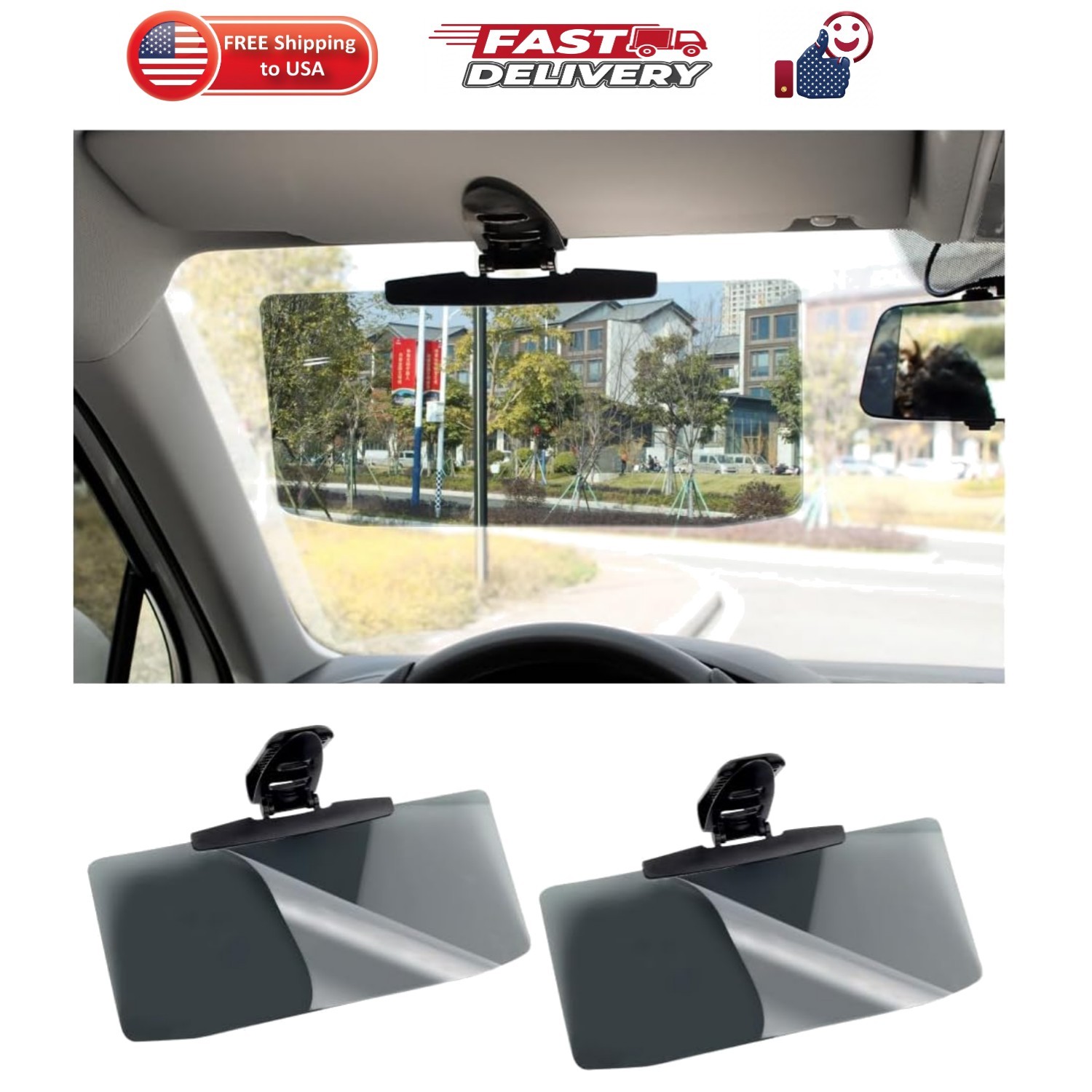 2PCS Car VisorUpgraded Version to Block Harmful UV Rays Adjustable Angle, Ant...