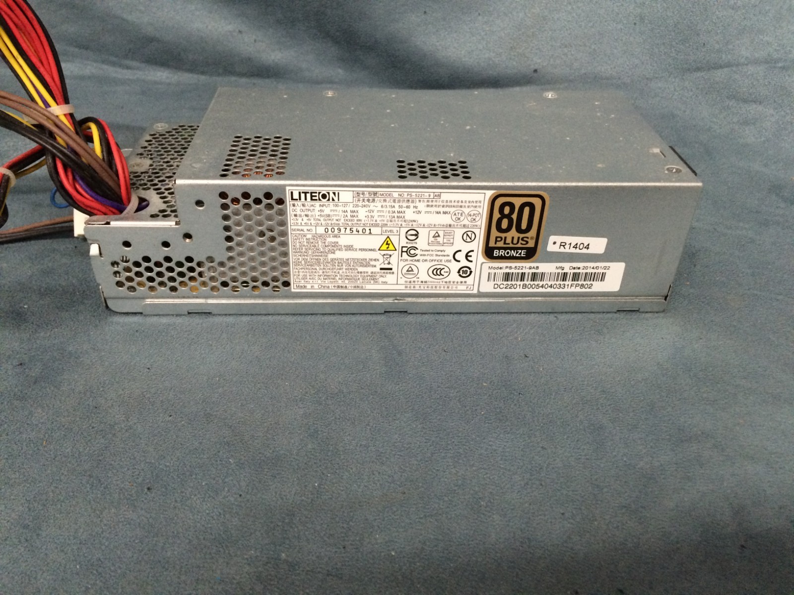 LIteOn 80 Plus Bronze 220W Desktop Power Supply PS-5221-9AB