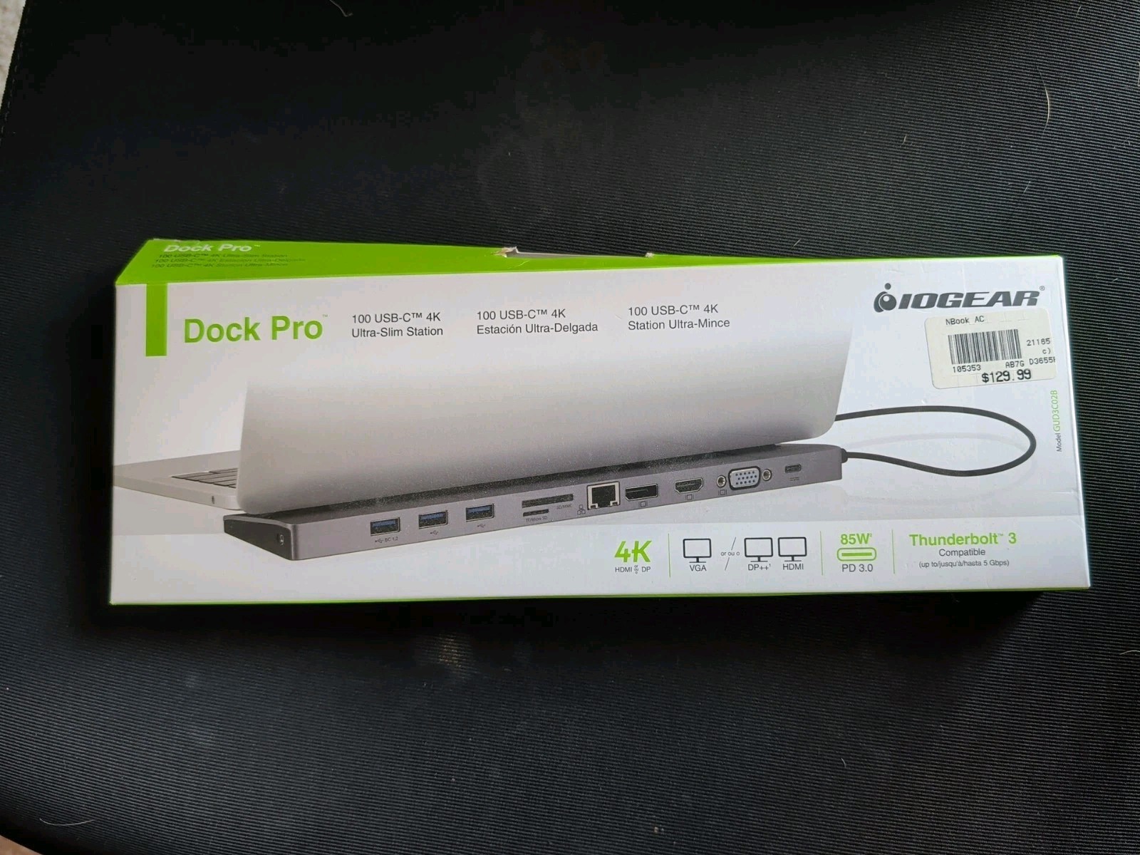 IOGEAR GUD3C02B USB-C Docking Station Mac Windows Compatible GUD3C02 8 PORT