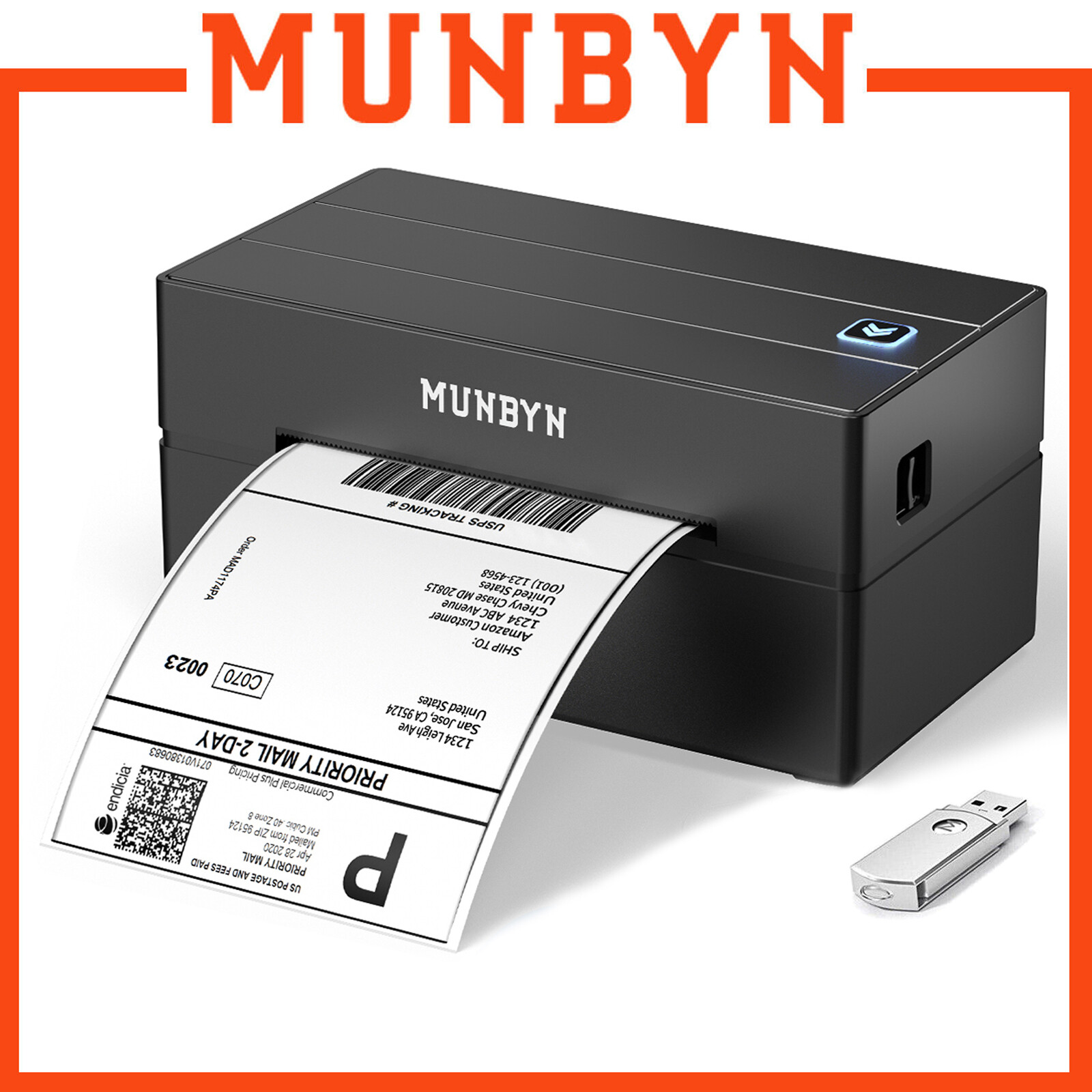 MUNBYN Bluetooth Thermal Printer 4x6 Shipping Label Printer for Android iPhone