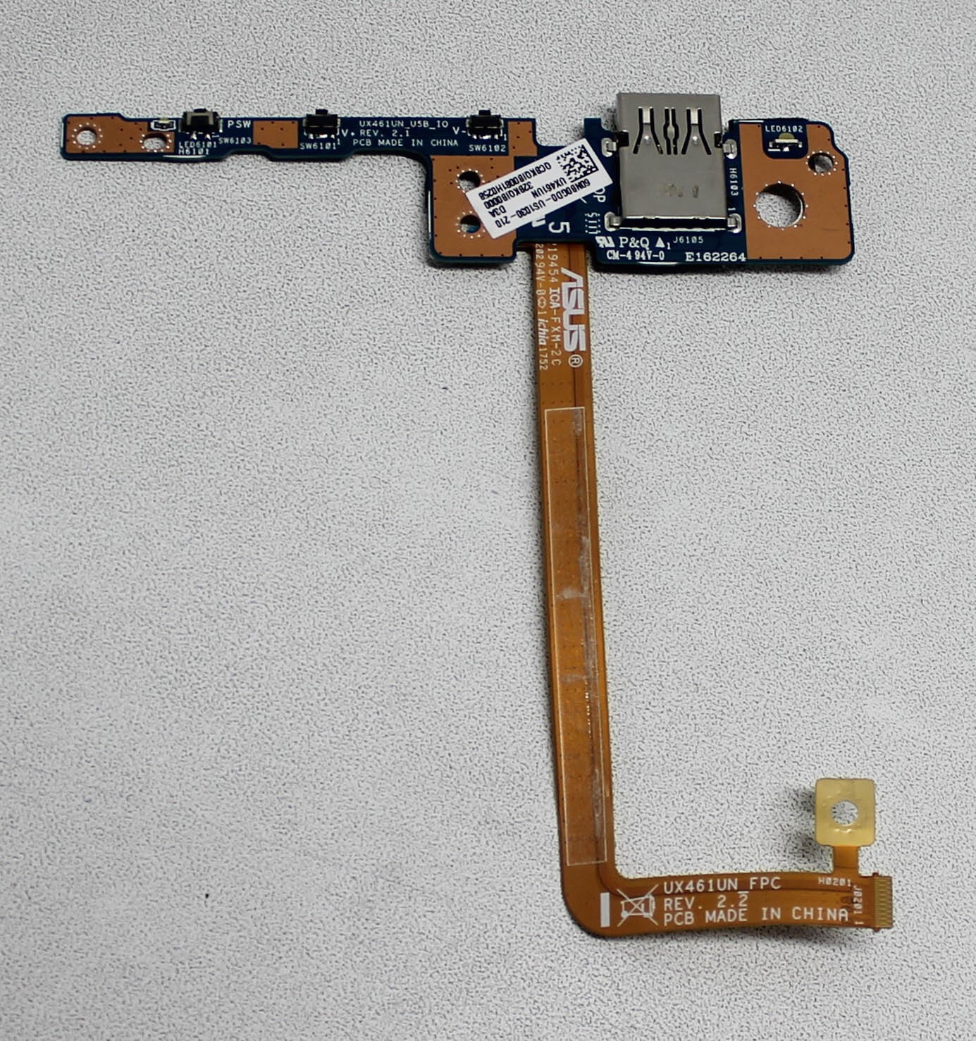 90NB0GG0-R10010 Asus Usb Board W/Cableux461Ua-1A Zenbook Ux461U "GRADE A"