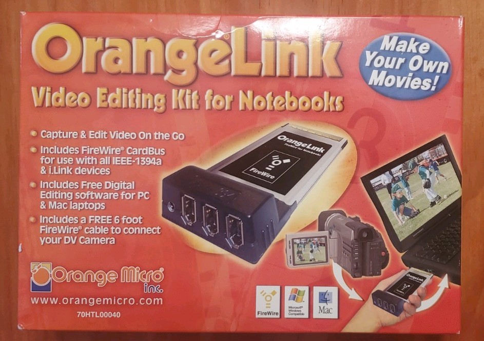Orange Micro OrangeLink FireWire for Notebooks Video Capture CardBus 3 Ports