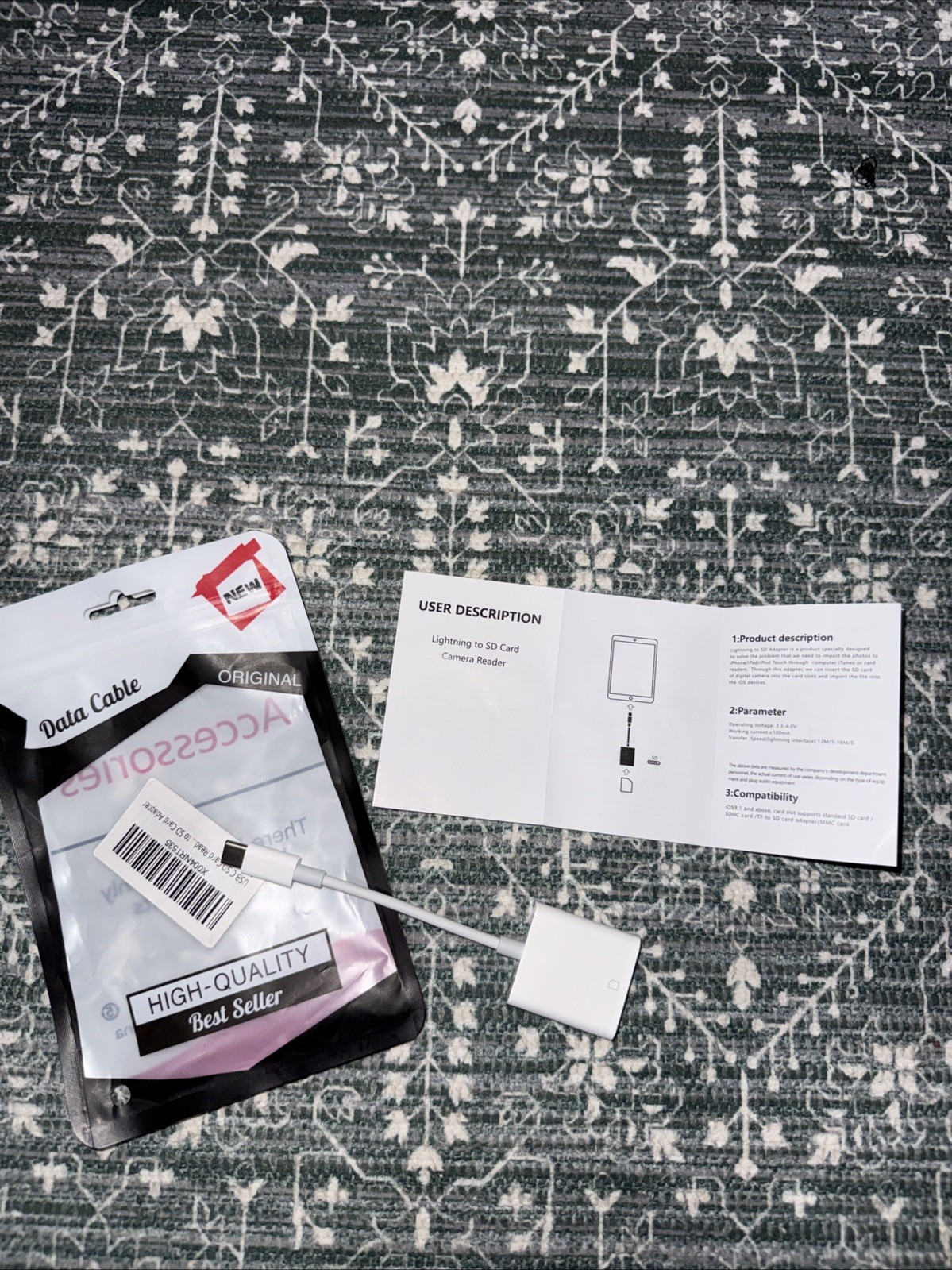 Lighting To SD Card, Camera Reader Adapter