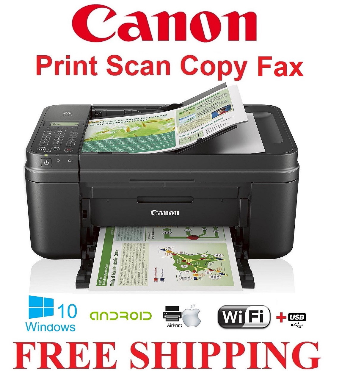 NEW Canon PIXMA TR4722 (4520) Wireless Printer-All-In-One-Scan/ Double Copy-Fax