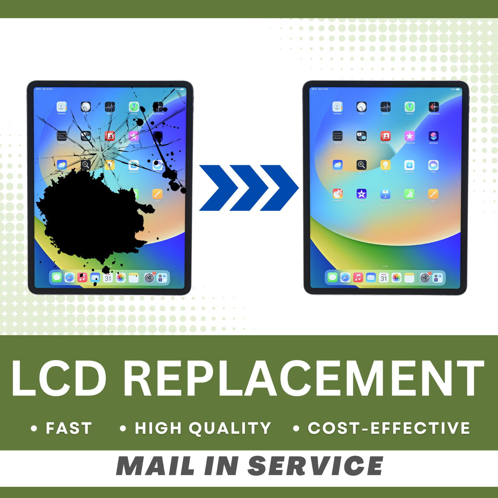 iPad Pro 12.9 5/6th Gen Screen/LCD Full Repair Service Mail-in High Quality FAST