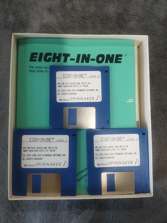 VINTAGE IBM Eight-In-One 5.25 DISKS Floppy Disks 1987-88-89 Spinnaker Software