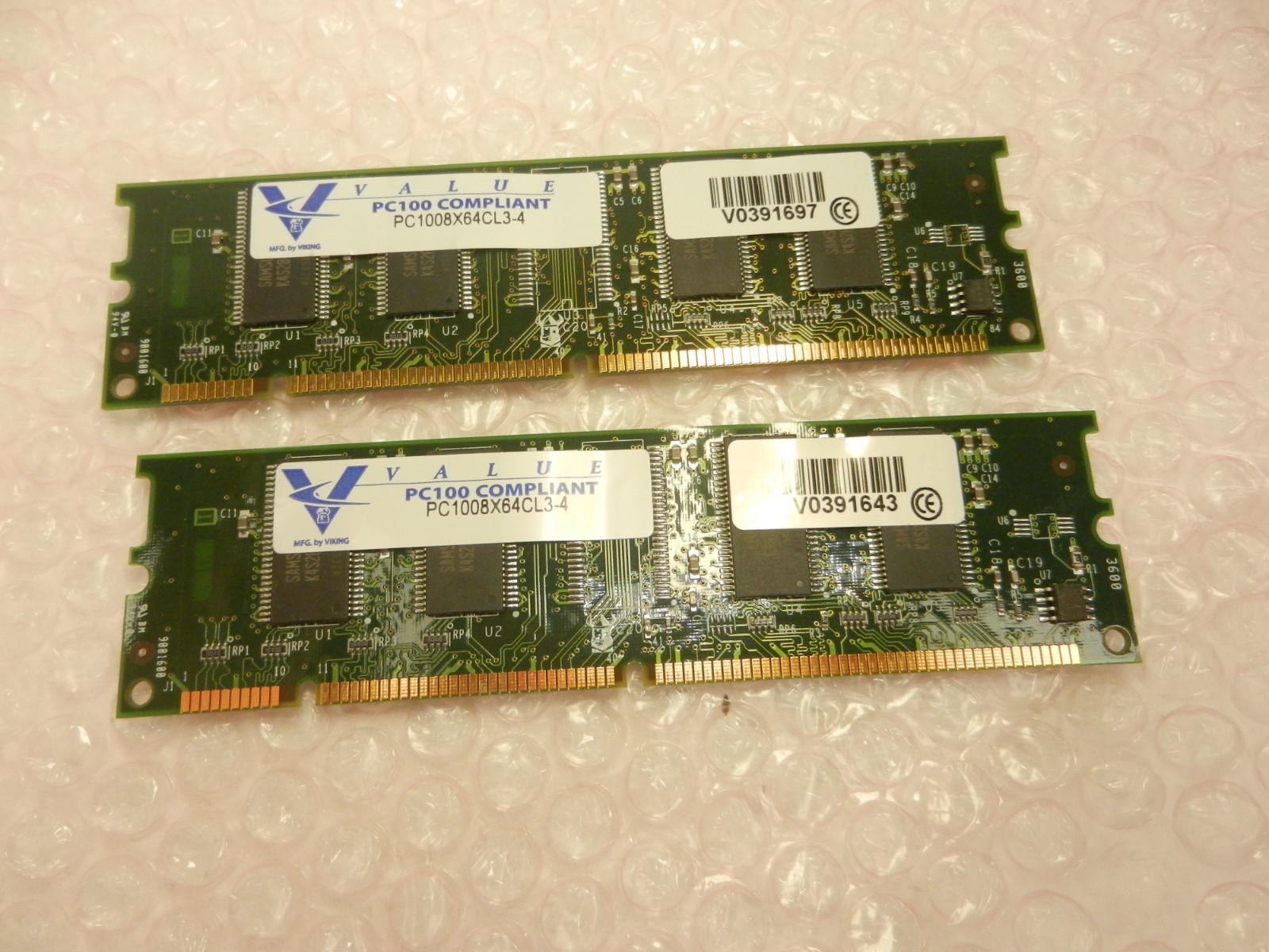 128MB VIKING 2X 64MB  VALUE pc100 compliant pc1008x64cl3-4 DESKTOP PC MEMORY Ram