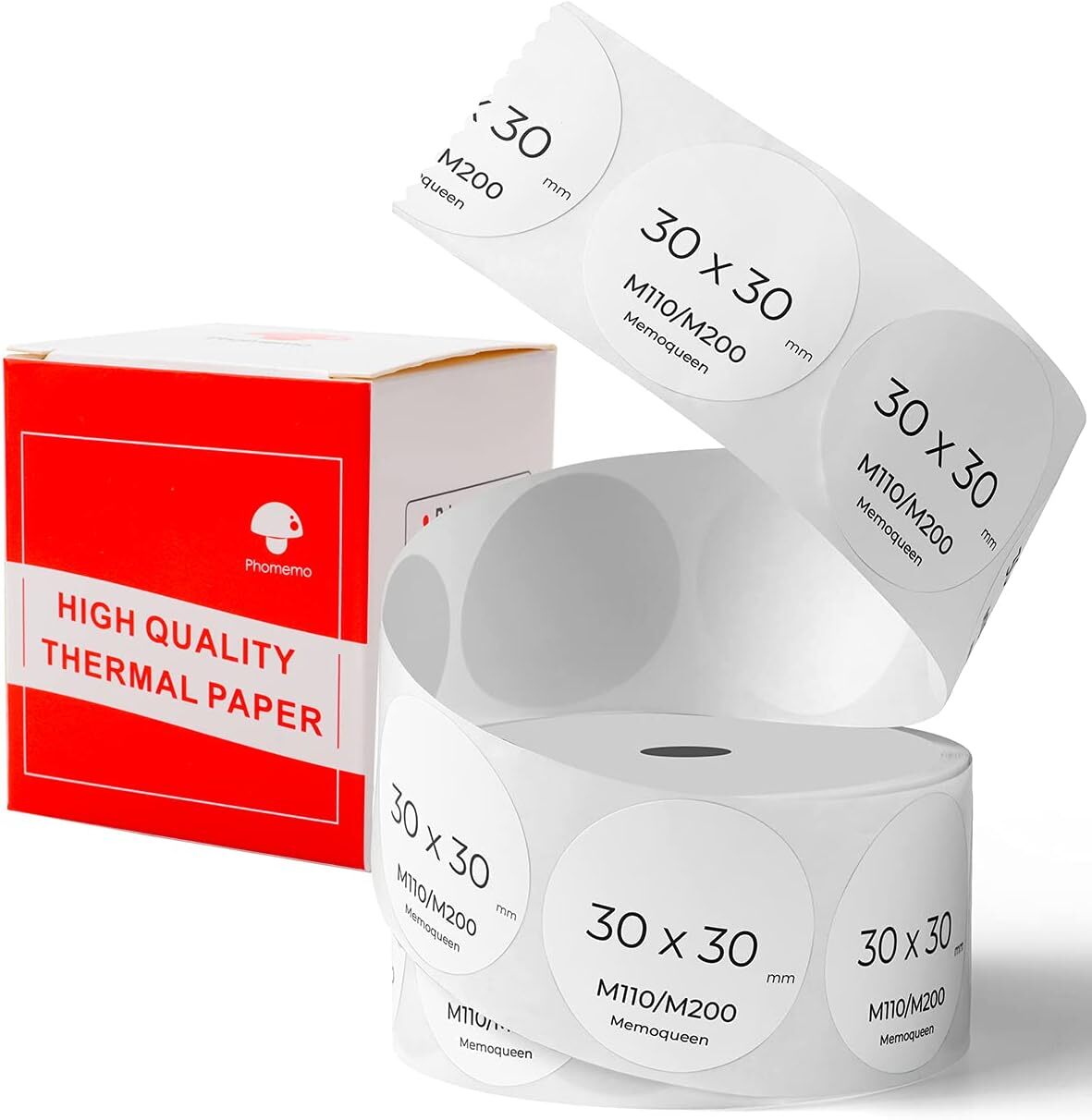 Phomemo M110 Thermal Sticker Label Self-Adhesive Round Thermal Labels 20-50mm US
