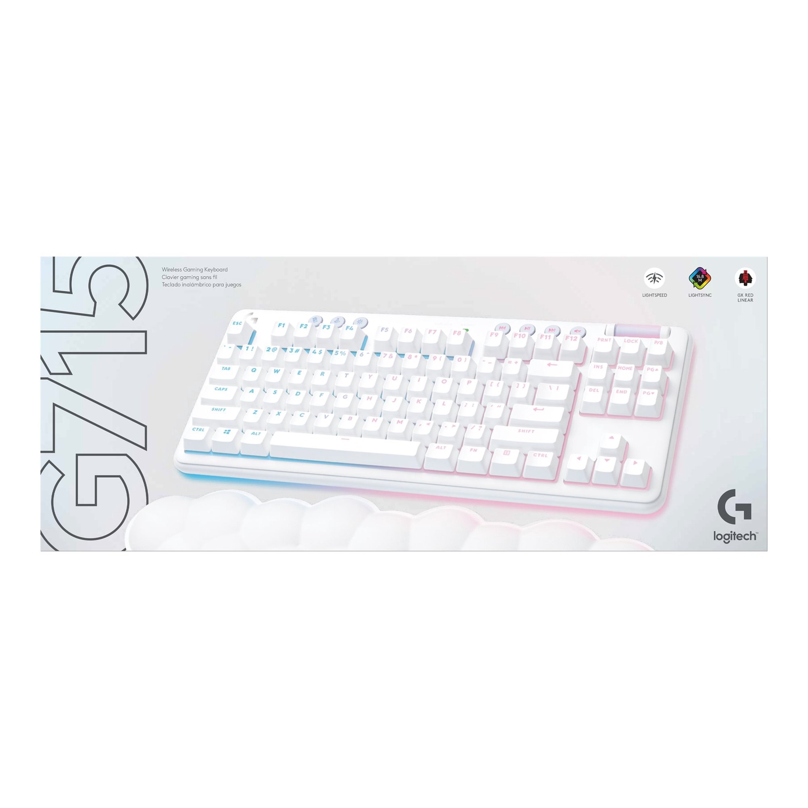 Logitech G715 Wireless Mechanical Gaming Keyboard w/ RGB, Linear Switches GX Red