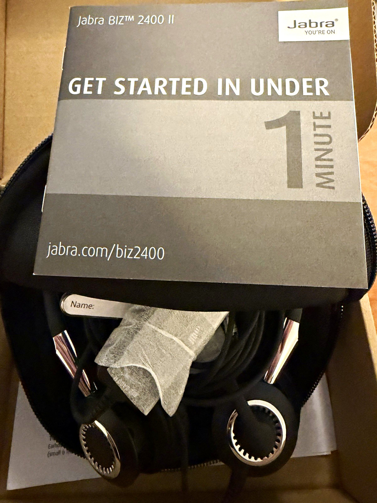 Jabra BIZ 2400 II Duo USB On-Ear Headband Headset Boom Mic Black