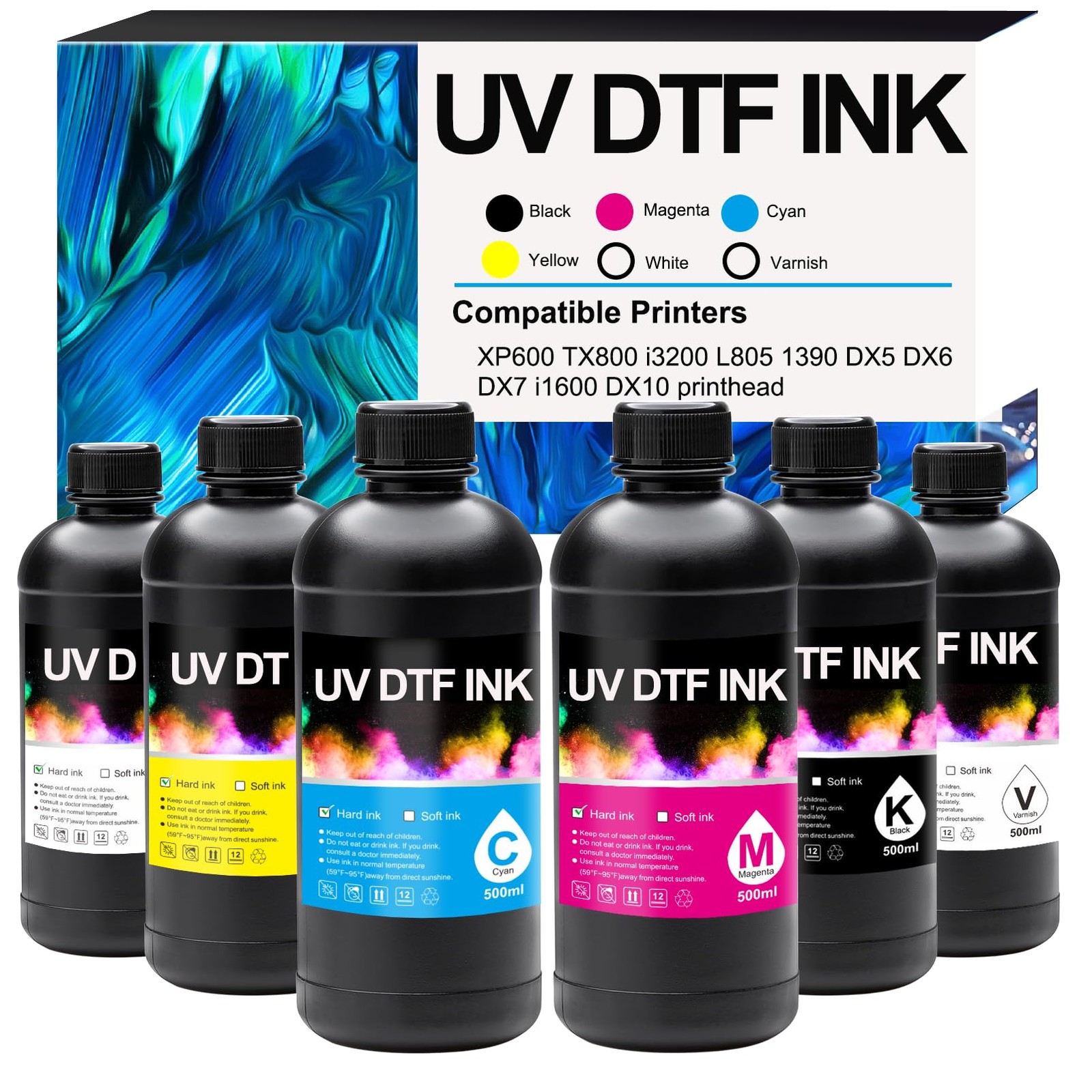 UV DTF Ink 500ML for UV DTF Printer (6 Pack)