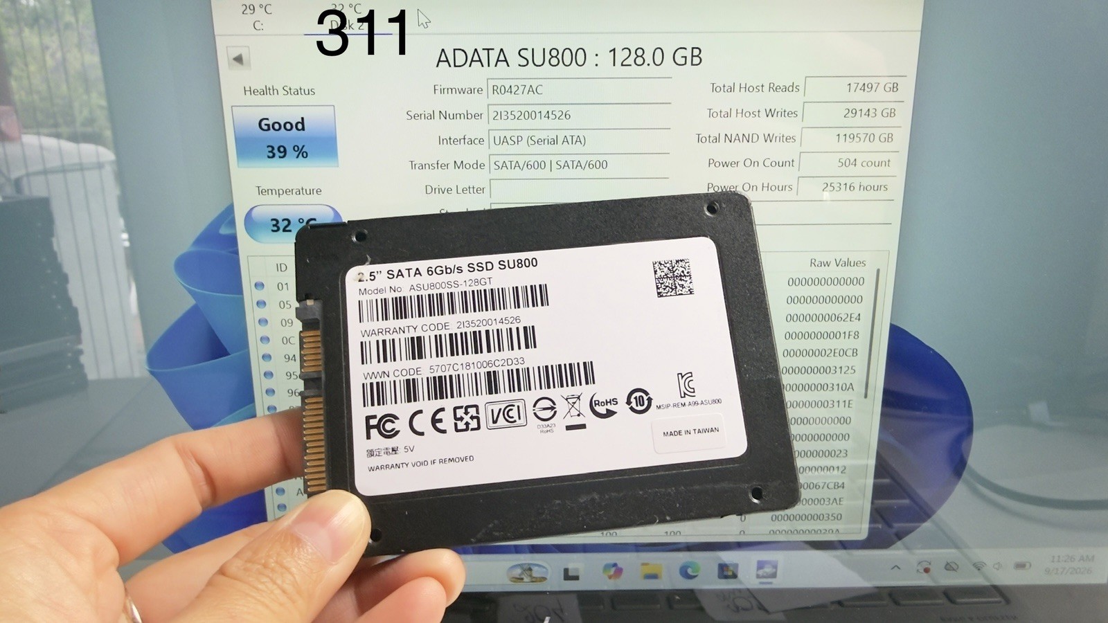 ADATA SU800 128GB 2.5" SATA SSD ASU800SS-128GT