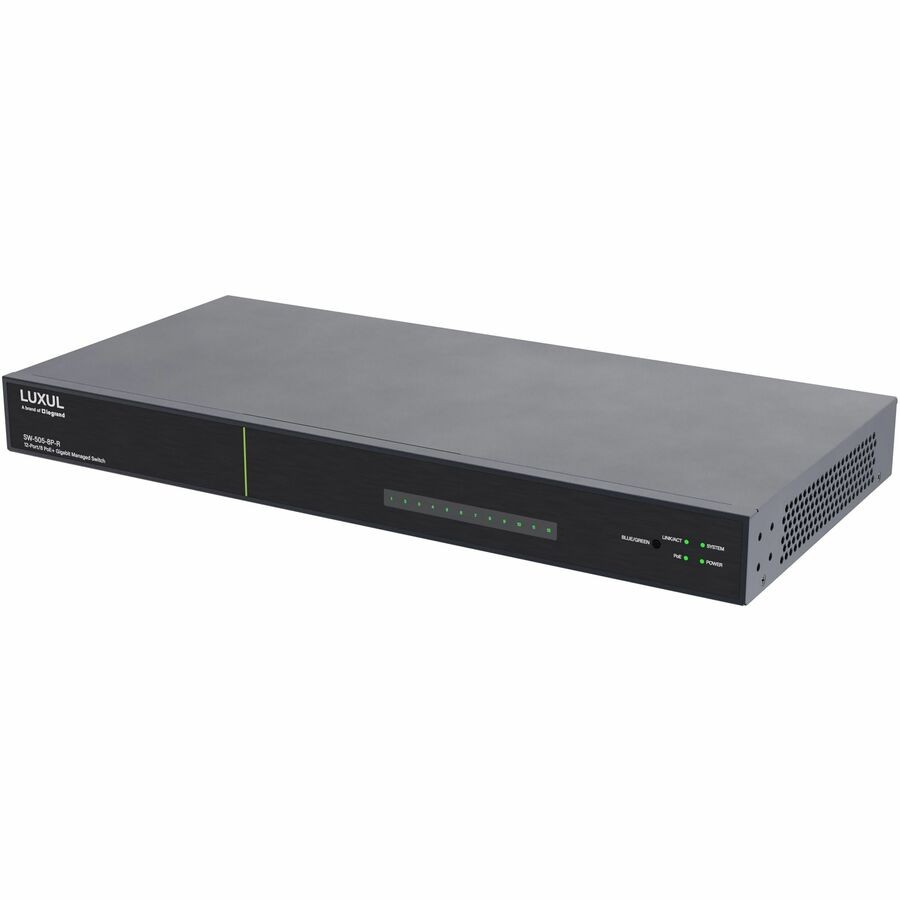 Luxul 1Gb L2/L3 Managed Switch - 8 PoE+, 2 RJ45, 2 SFP Rear-Facing Ports - TAA