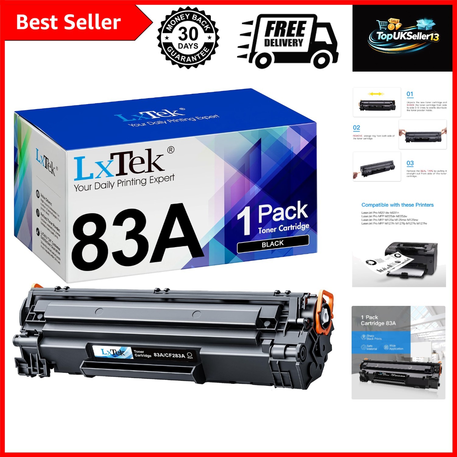83a cf283a Toner Cartridge CF283A Compatible with MFP M125nw M201dw
