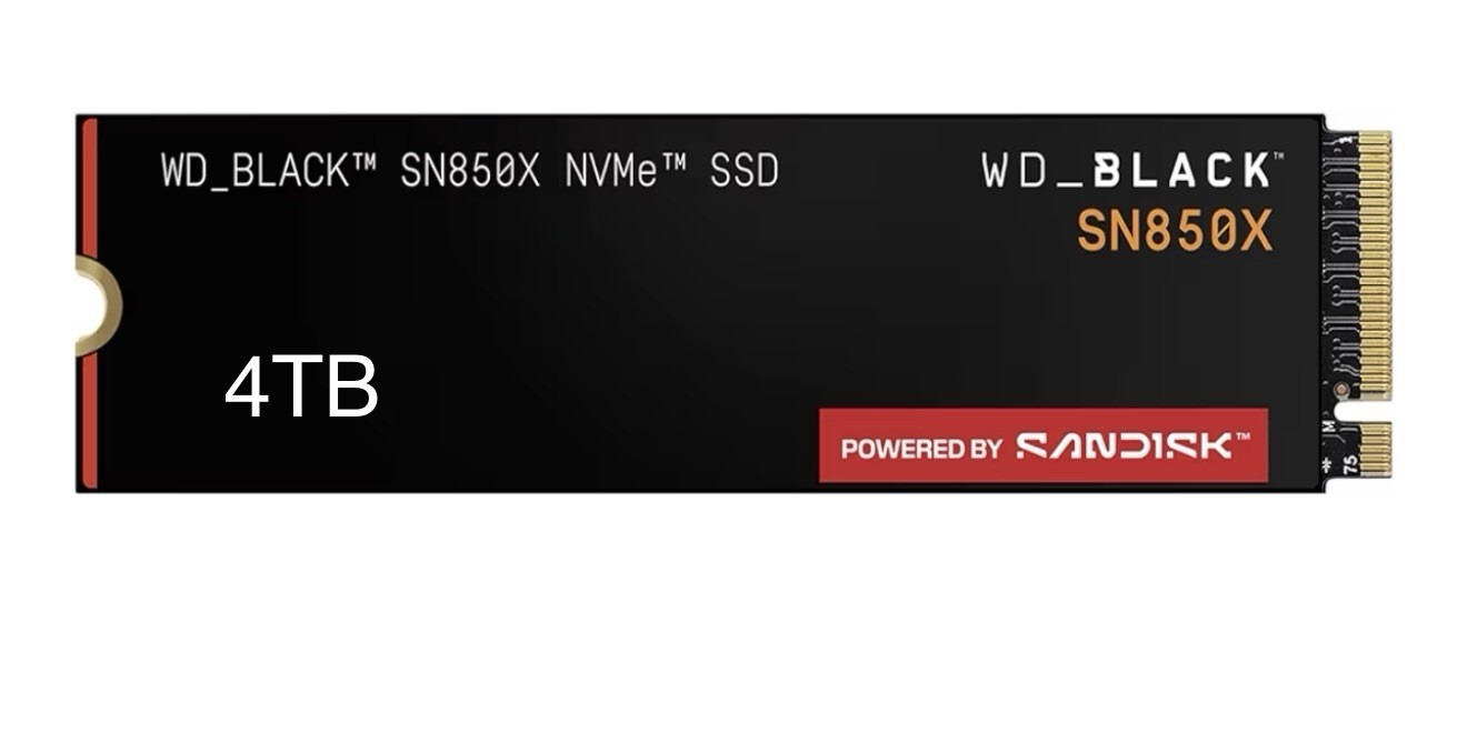 W01 WD_BLACK SN850X 4TB Open Box NVMe M.2 PCIe Gen4 SSD READ