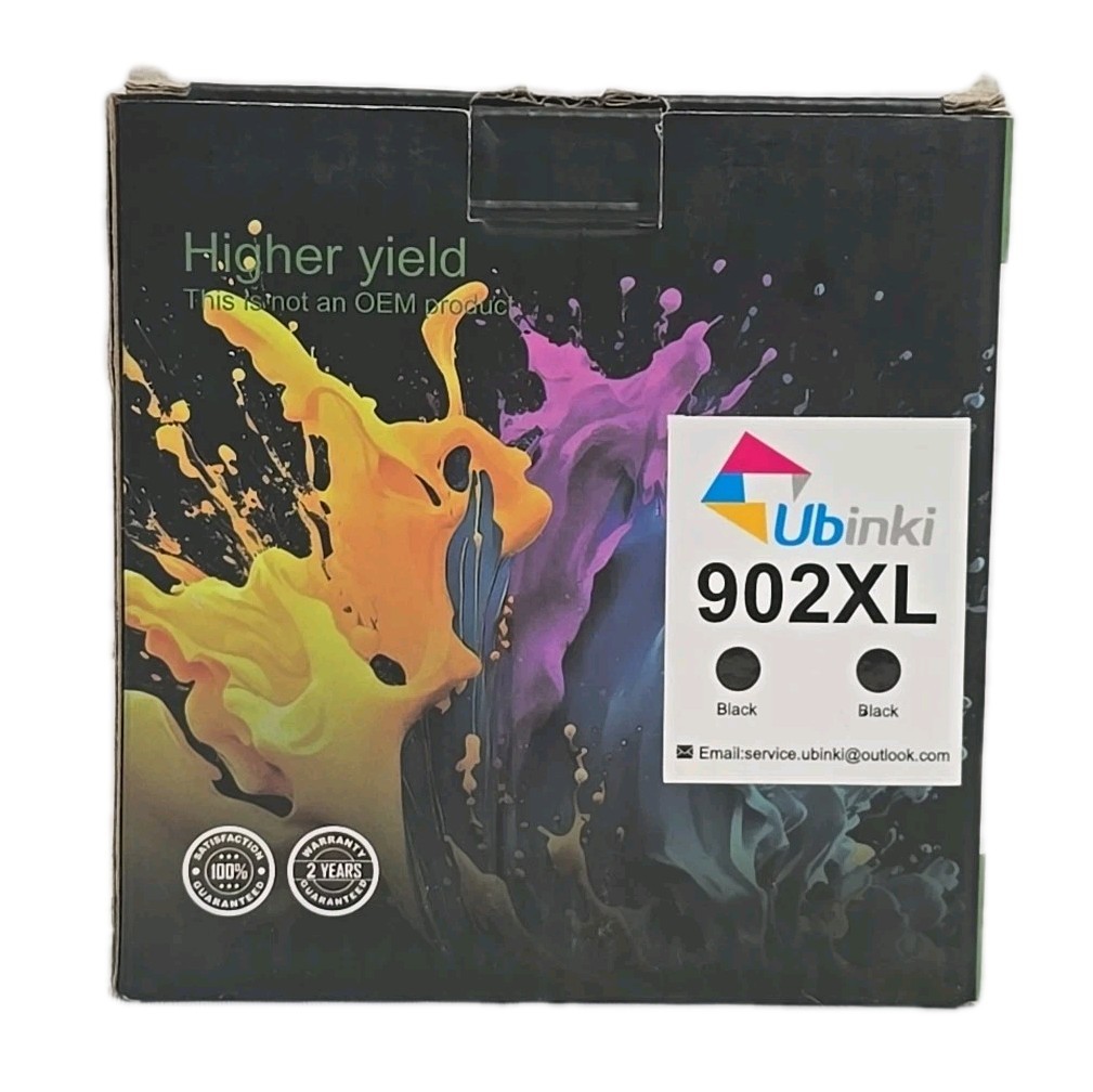Ubinki 902 XL Black Ink Cartridges 2-PACK New