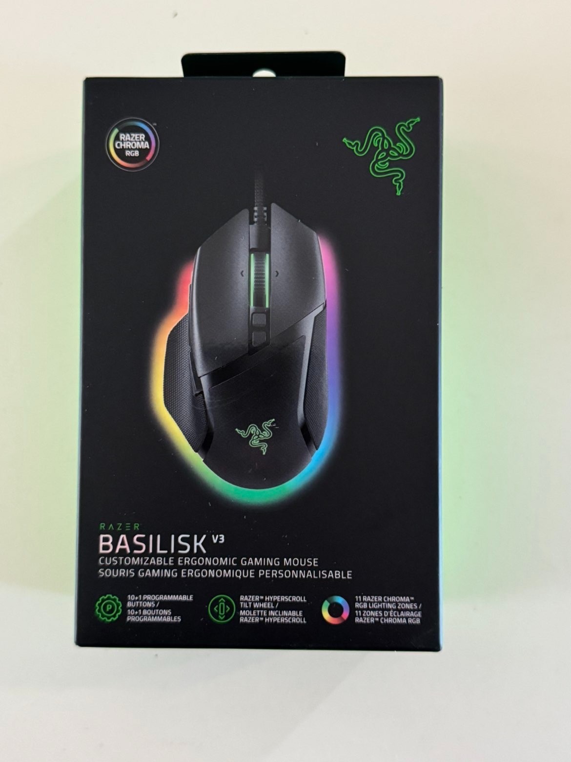 Razer Basilisk V3 Wired Gaming Mouse 26K DPI Chroma RGB RZ01-0400 New