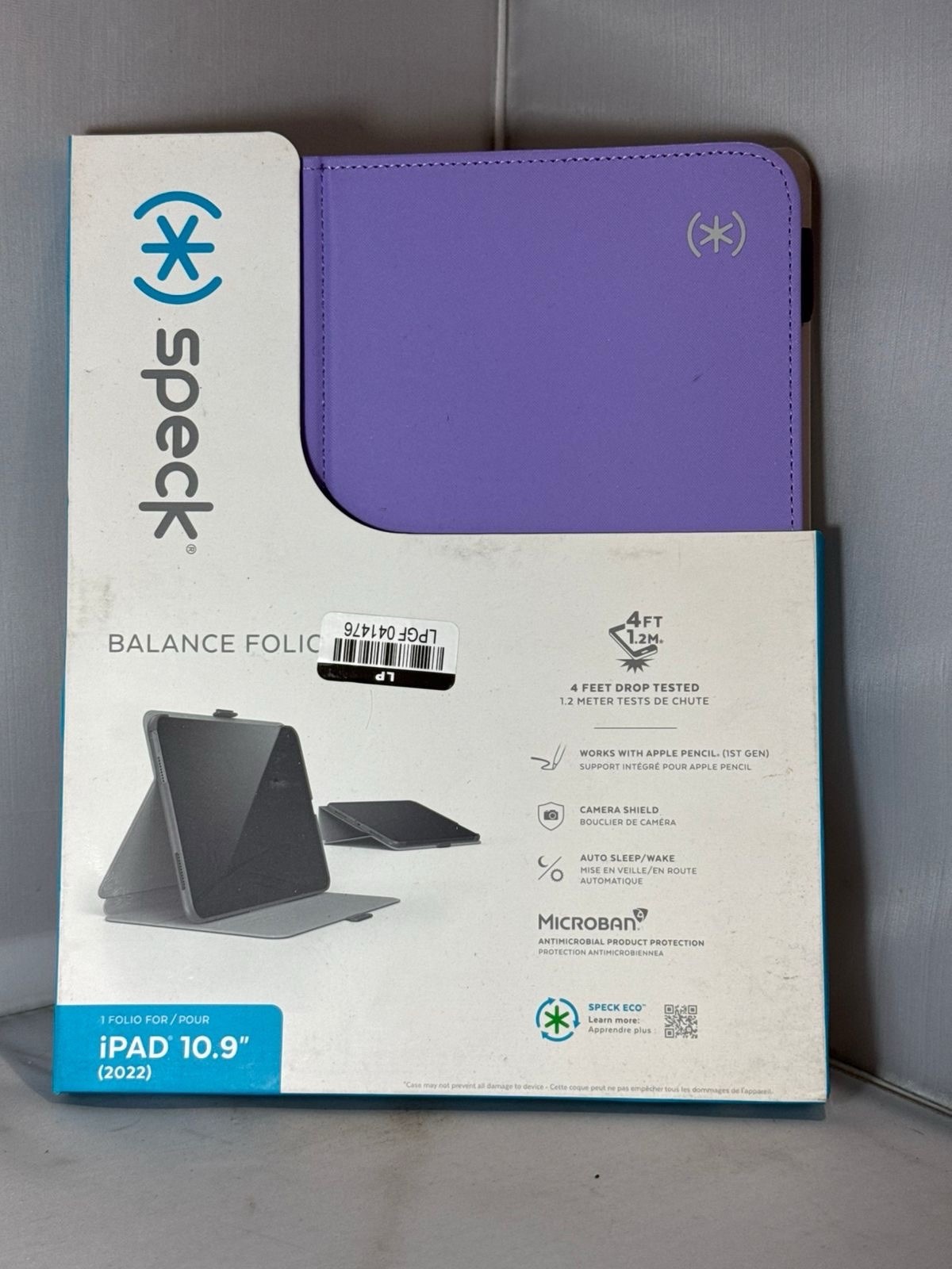 P8. Speck Balance Folio Case for Apple iPad (10.9-inch) - Ube Purple - New