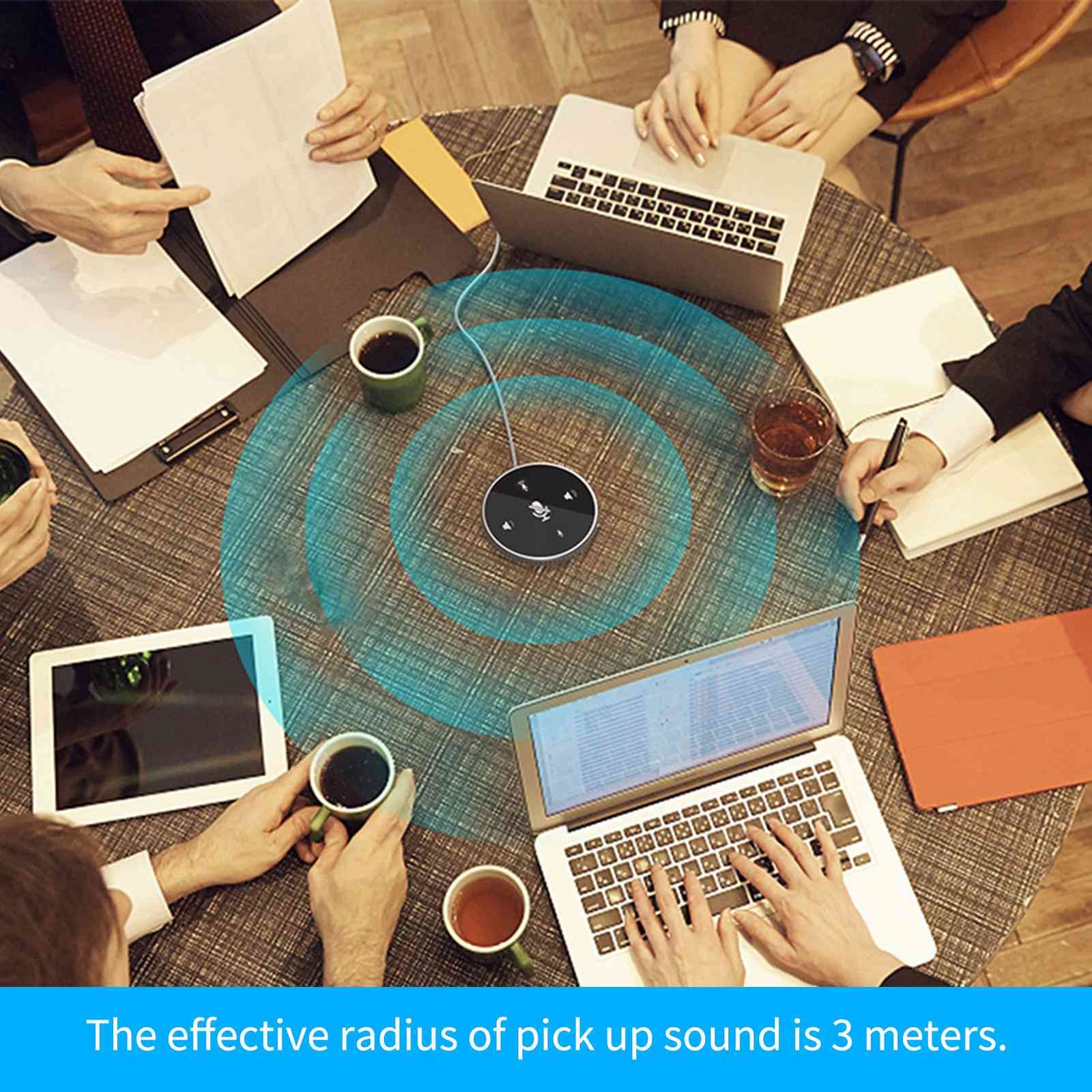 Desktop USB Conference Speakerphone Microphone Built-in Speaker 360° Omnidi BZBO