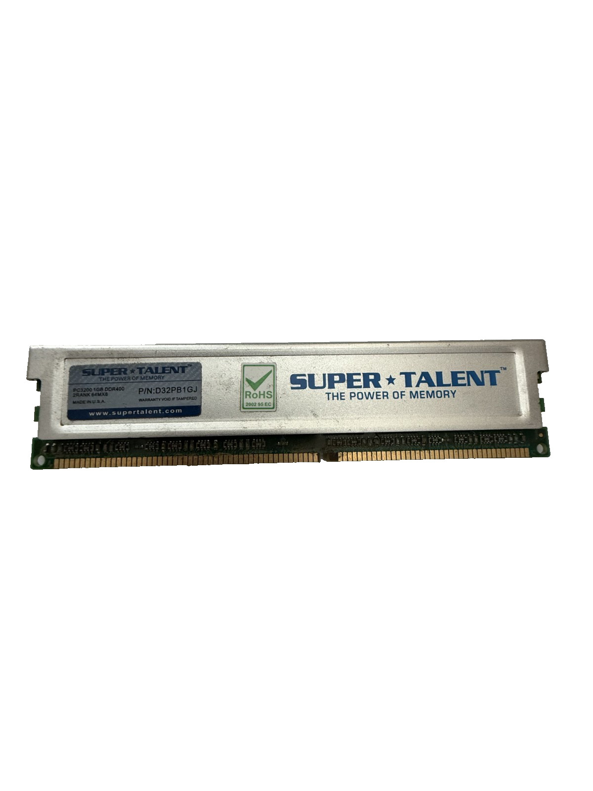 Super Talent PC3200 1 GB SO-DIMM 400 MHz DDR SDRAM Memory (D32PB1GJ)
