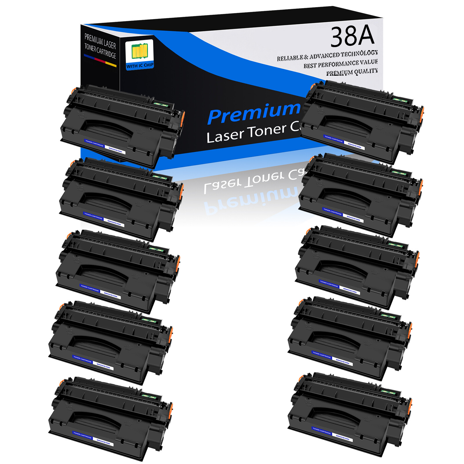 10PK High Yield Q1338A Toner Cartridge Compatible for HP LaserJet 4200tn Pritner
