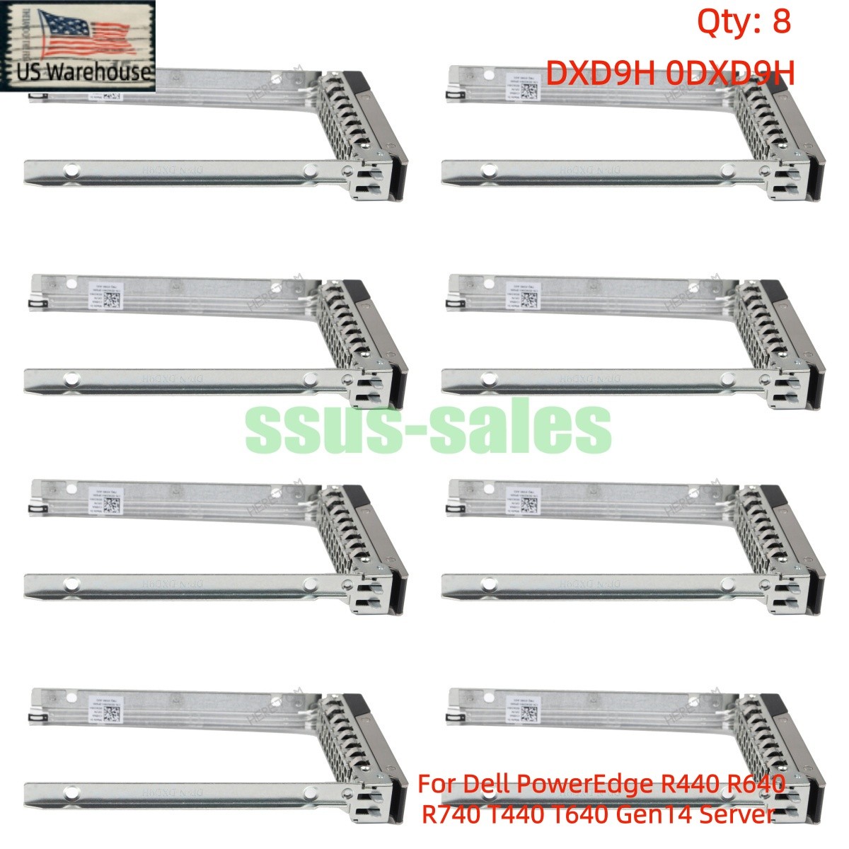 X8 0DXD9H 2.5" SATA Tray Caddy For Dell R440 R640 R740 T440 T640 Gen14 Server