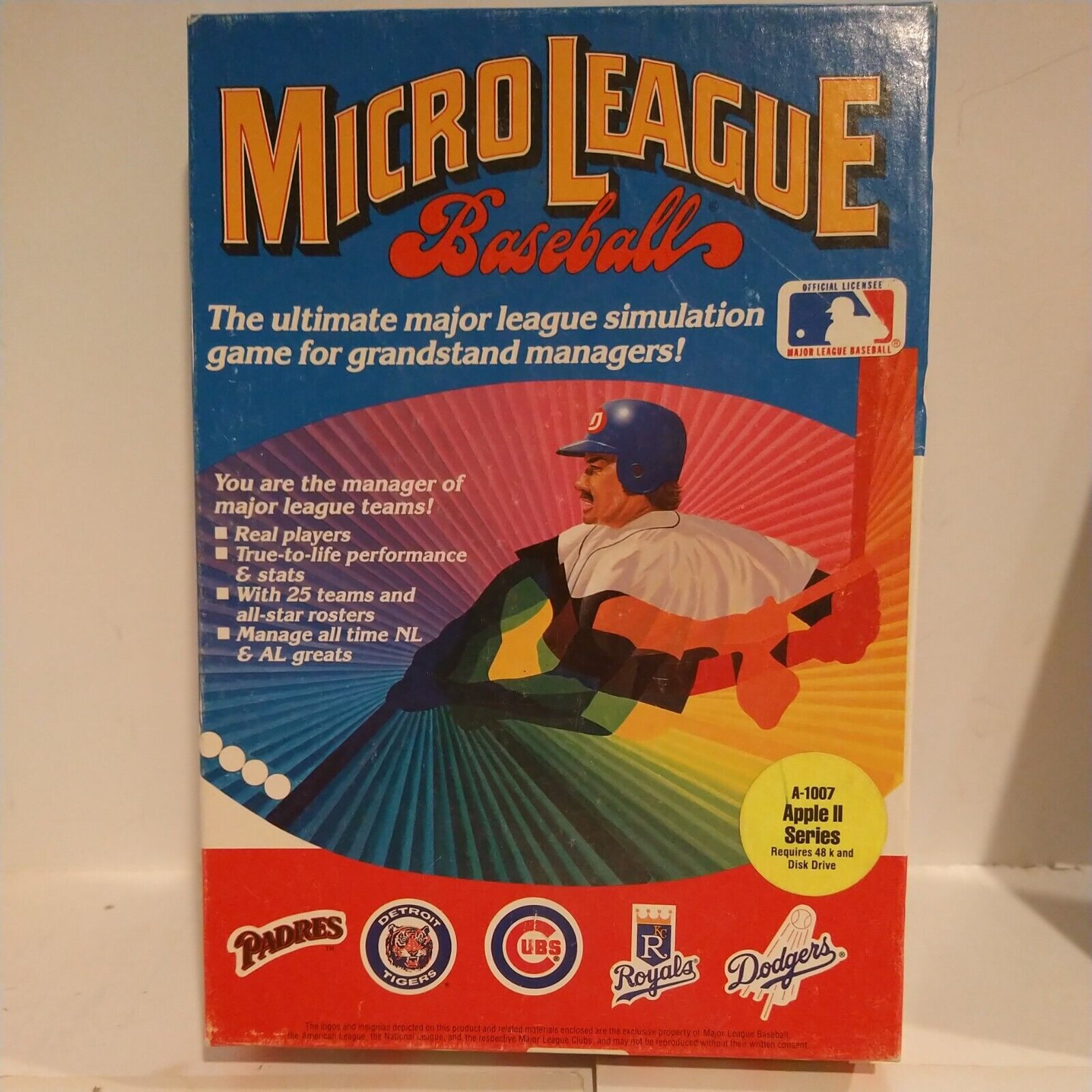 Vintage 1984 Apple II Micro League Baseball Pre-owned Untested. Appears Complete