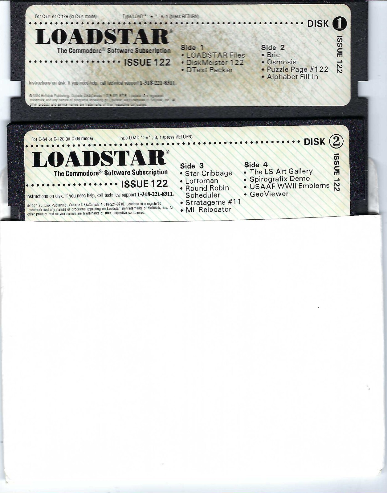ITHistory SOFTWARE COMMODORE (1994) LOADSTAR Issue 122 1-4 (Softdisk) 64/128 OF