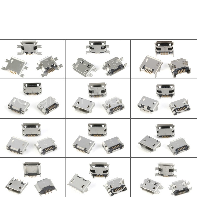 60pcs/pack Micro USB 5 Pin Female Socket SMD SMT Connector PCB Mount Jack Solder