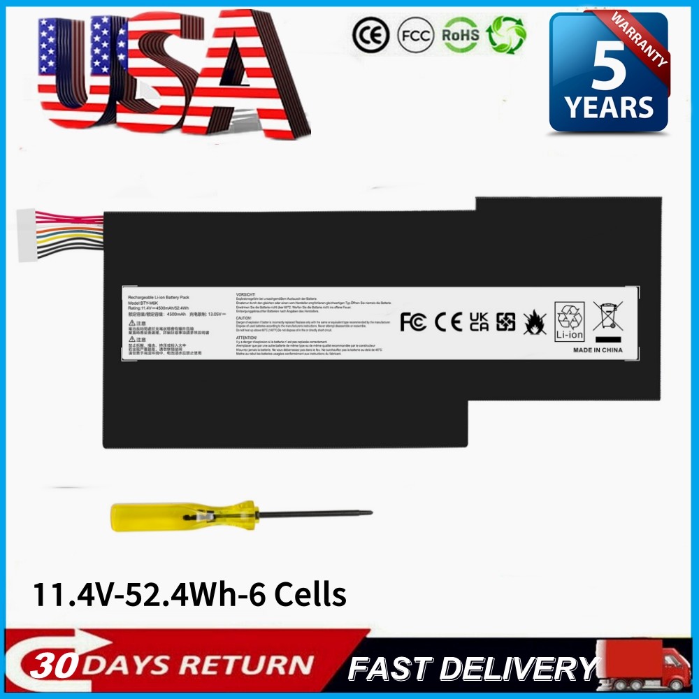 BTY-M6K Battery For MSI GF63 Thin 8RD 8RC 9SC GF75 Thin 3RD 8RC 8RD 9SC 52.4Wh