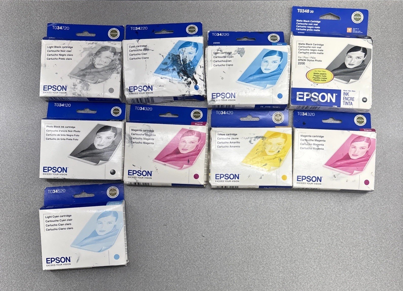 LOT OF 9 Genuine Epson Stylus Photo 2200 OEM Ink Cartridges Expired 2009 SEALED