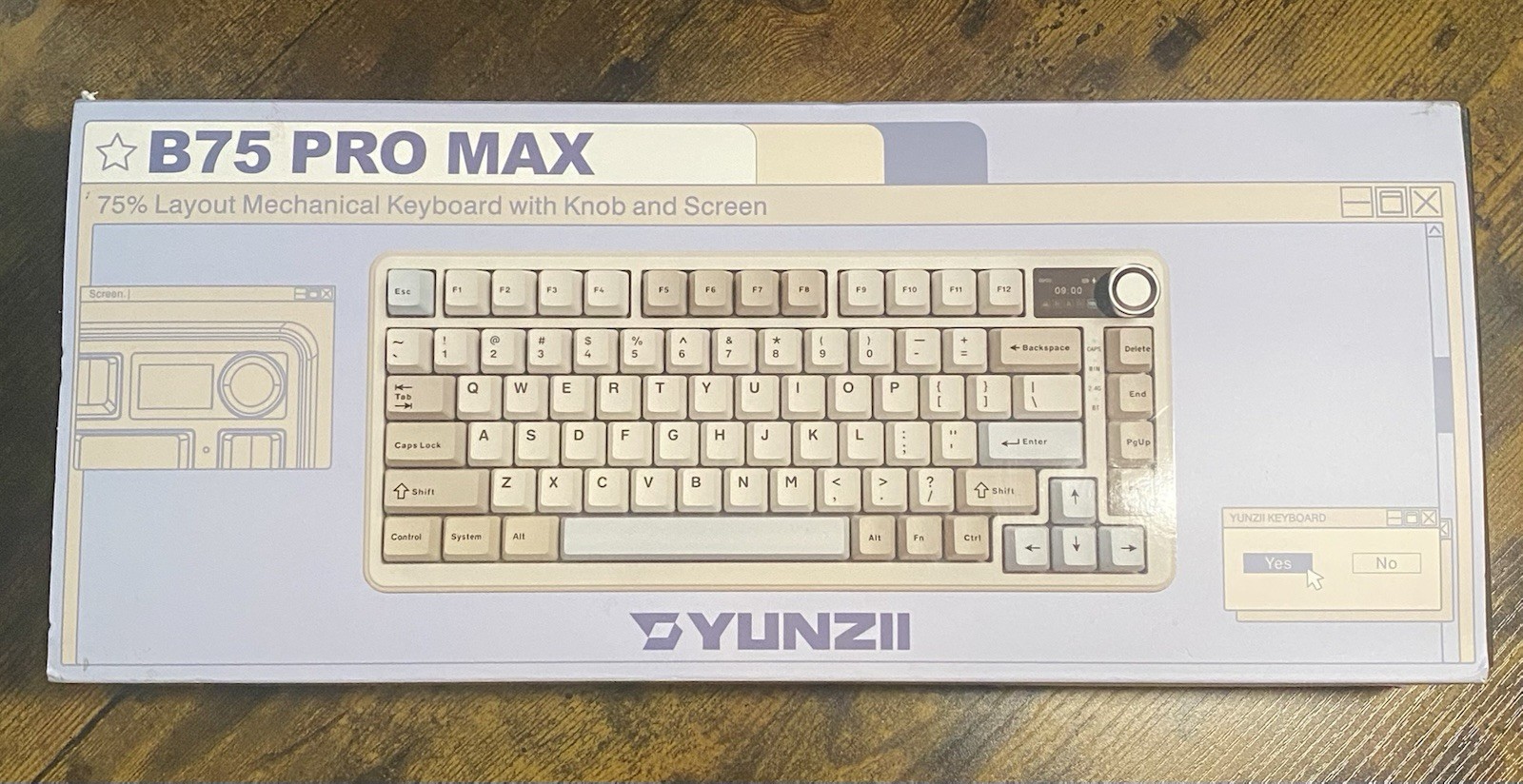 Yunzii B75 Pro Max 75% Mechanical Keyboard Tri-Mode QMK VIA Knob TFT Screen