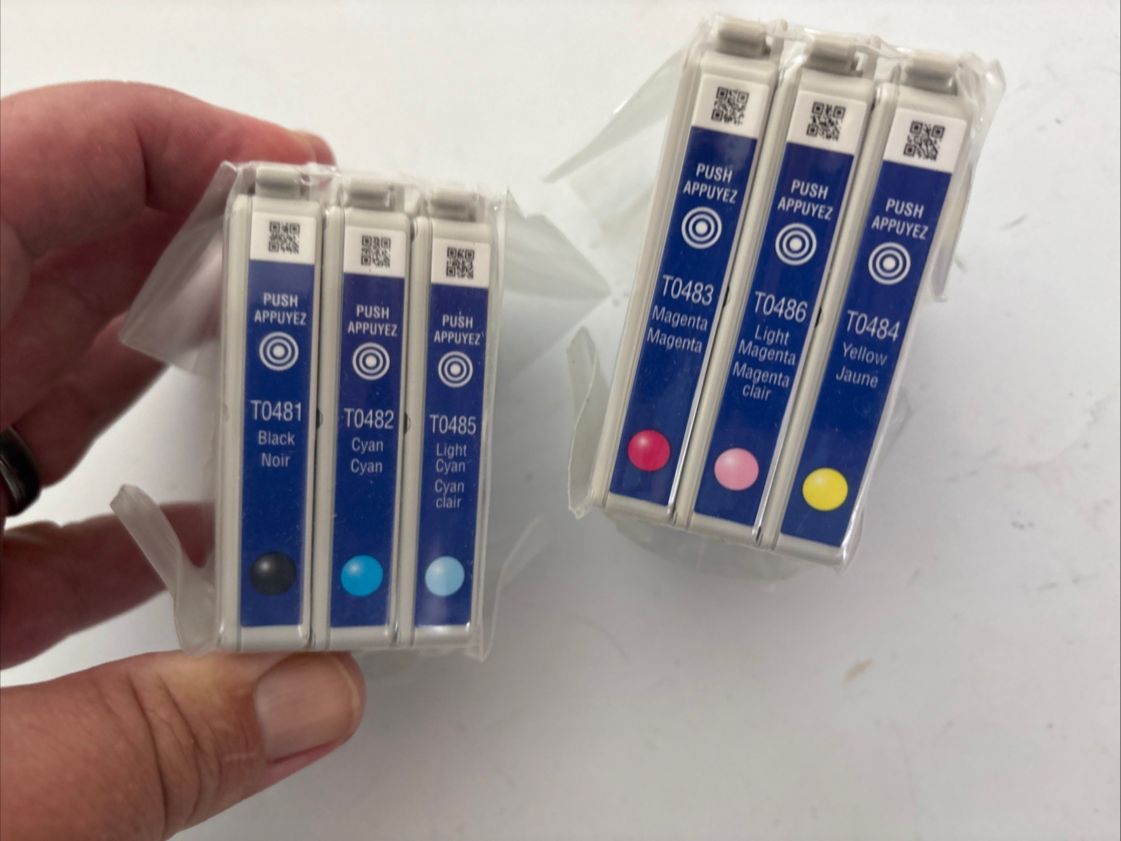 Set of 6 New GENUINE EPSON 48 INKS R200 320 T0481 T0482 T0483 T0484 T0485 T0486