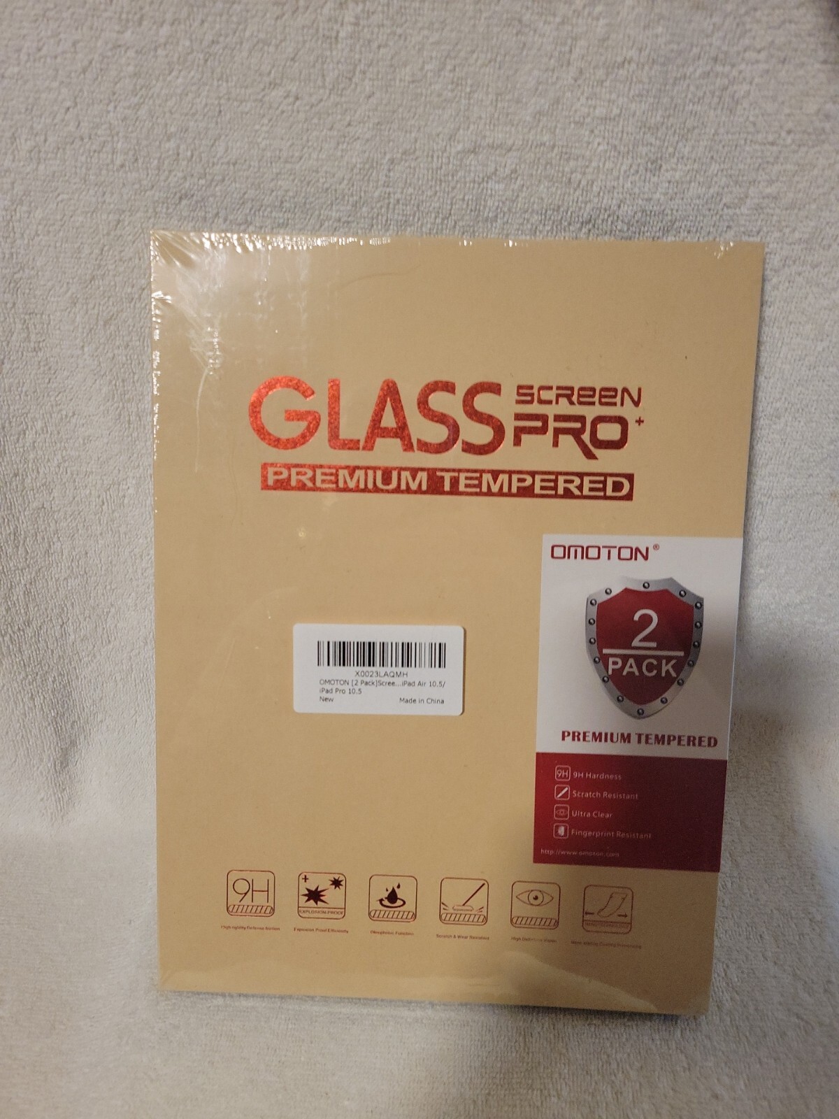 Omoton Glass Screen Pro Premium Tempered for ipad, 10.2, Air 3, Pro 10.5 2-Pack.