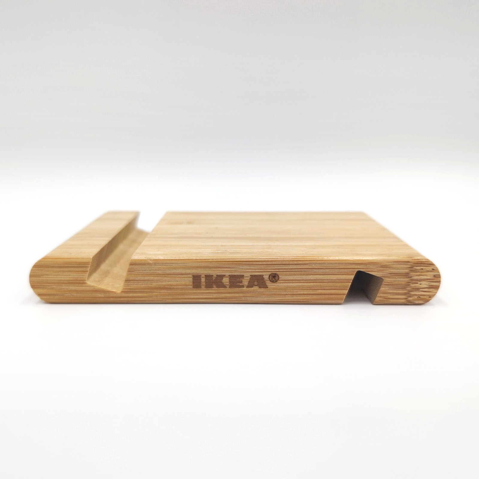 IKEA BERGENES Bamboo Phone Tablet Stand Holder Natural Wood Slot Dock