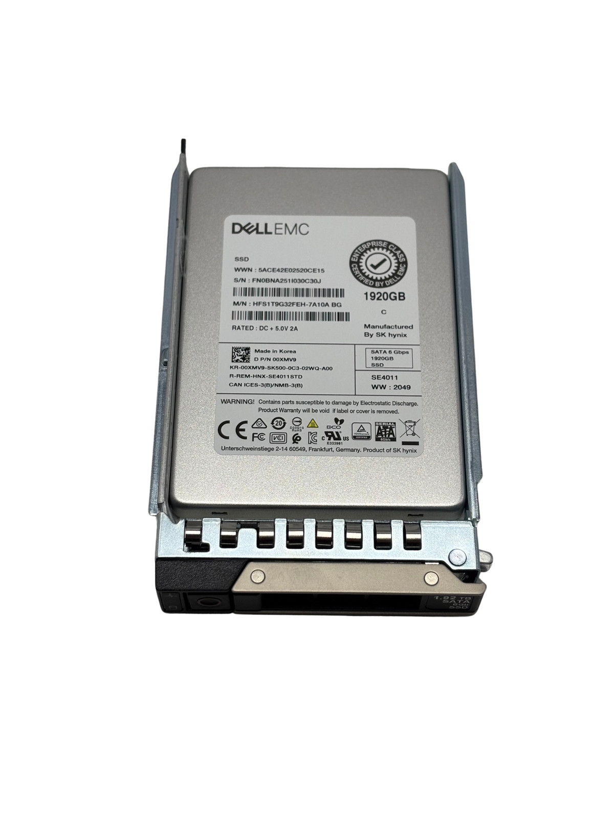 Dell 0XMV9 1.92TB SATA 6G RI 2.5 Solid State Drive"