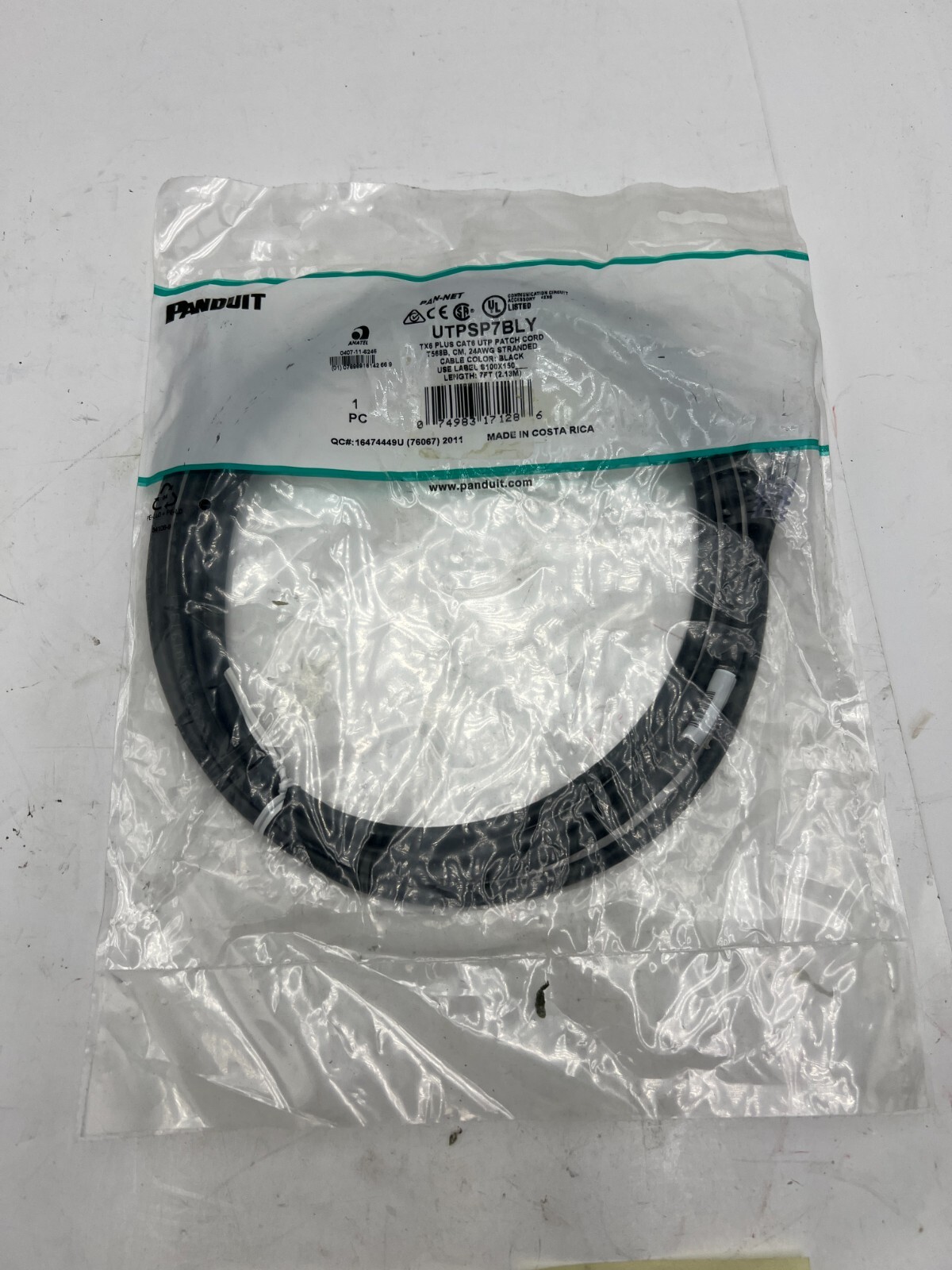 (QTY 12) Genuine Panduit 7ft Patch Cable UTPSP7BLY UTP Cat6