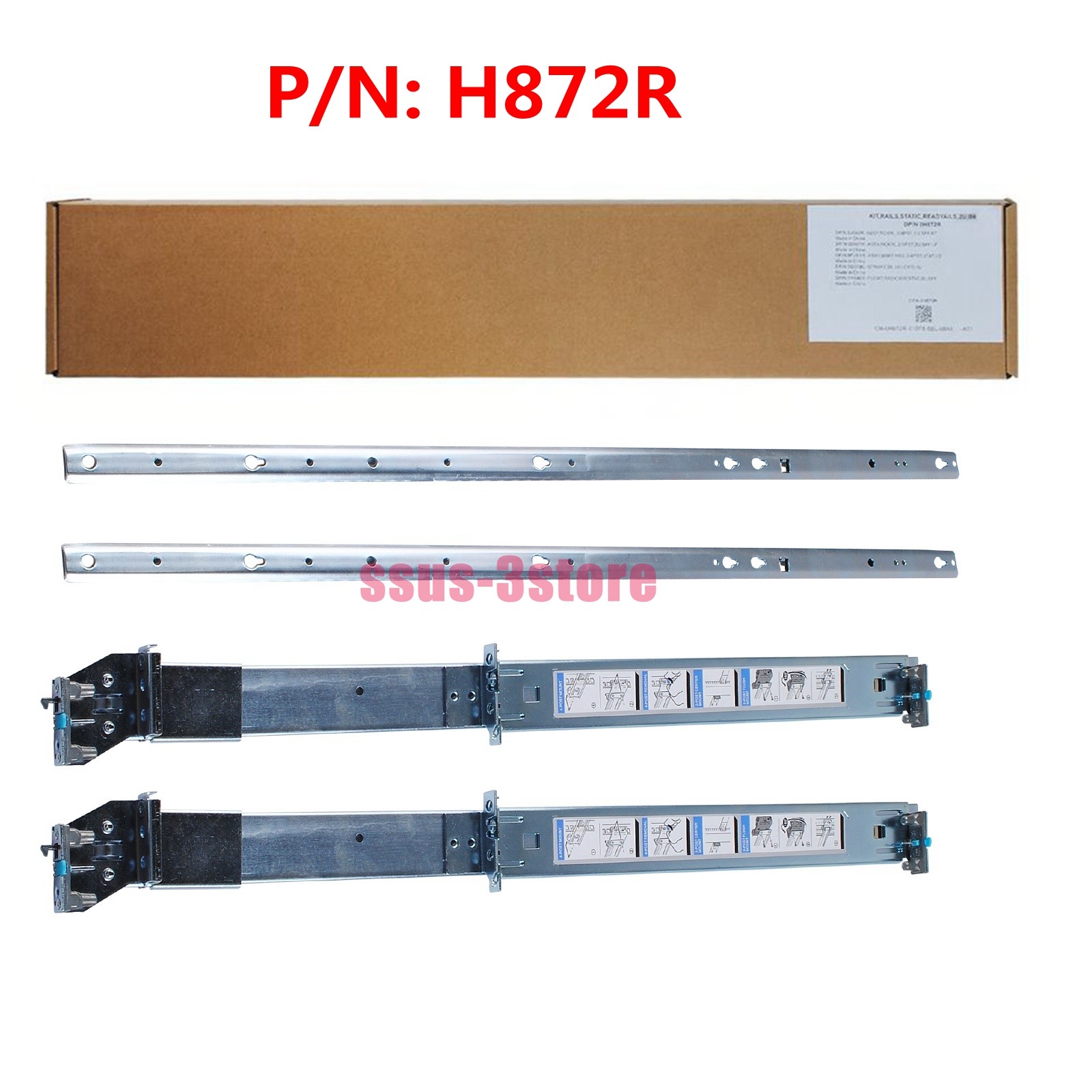 2/4 Post Rack Static Rails for Dell R420 R430 R540 R720 R730 R730xd R740 R740xd