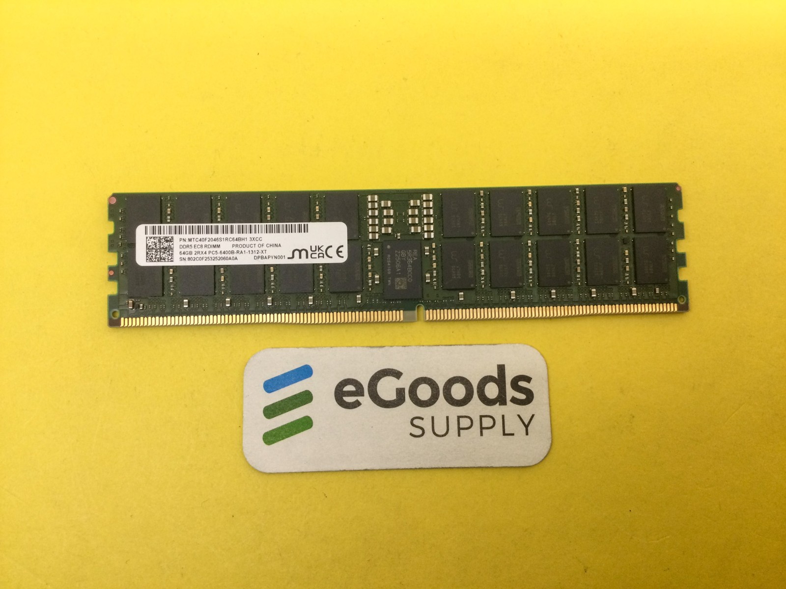 MTC40F2046S1RC64BH1 Micron 64GB PC5-6400B 2RX4 DDR5 EC8 RDIMM