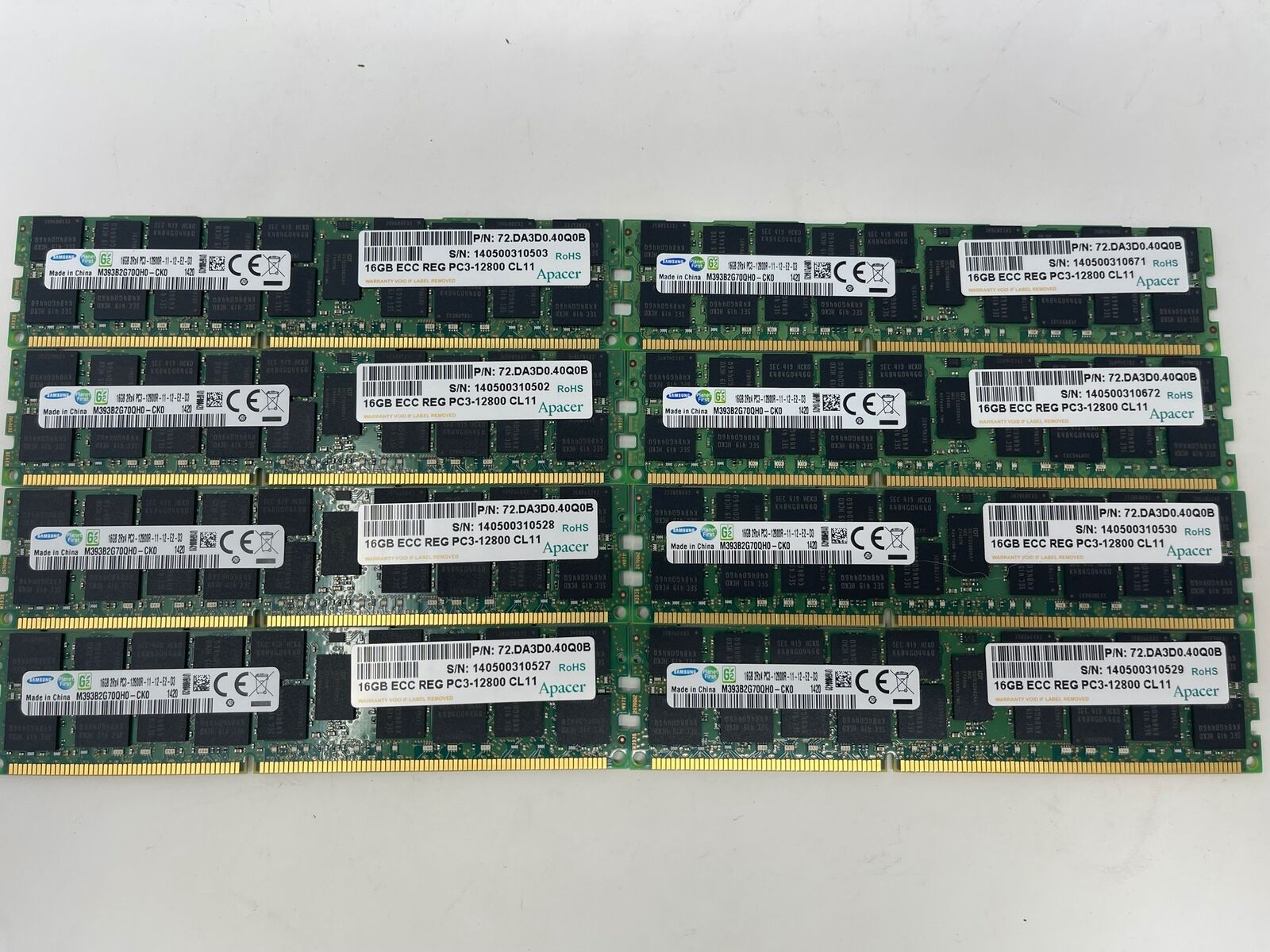 128gb 8x 16gb M393B2G70QH0-CK0 Apacer SAMSUNG 2RX4 PC3-12800R DDR3 Server MEMORY