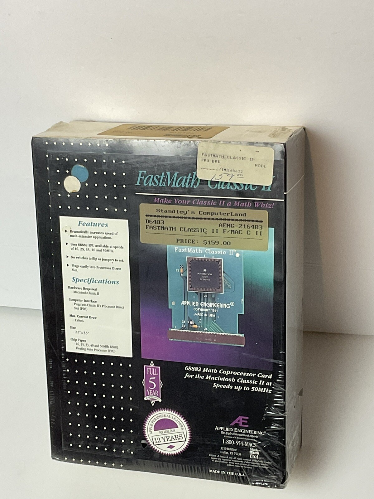 Vintage MACNITOSH Applied Engineering FastMath In Original Box Sealed NOS
