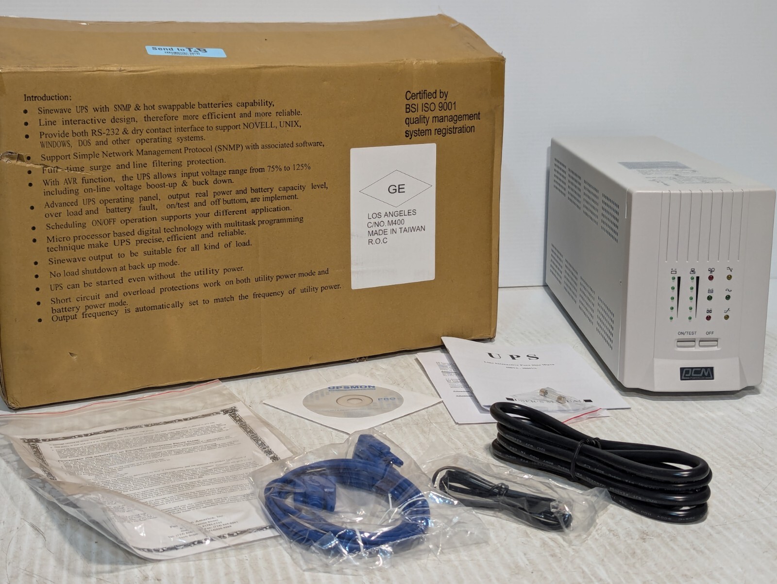 Powercom SMK-600A UPS Uninterruptible Power Supply - New - See Pictures