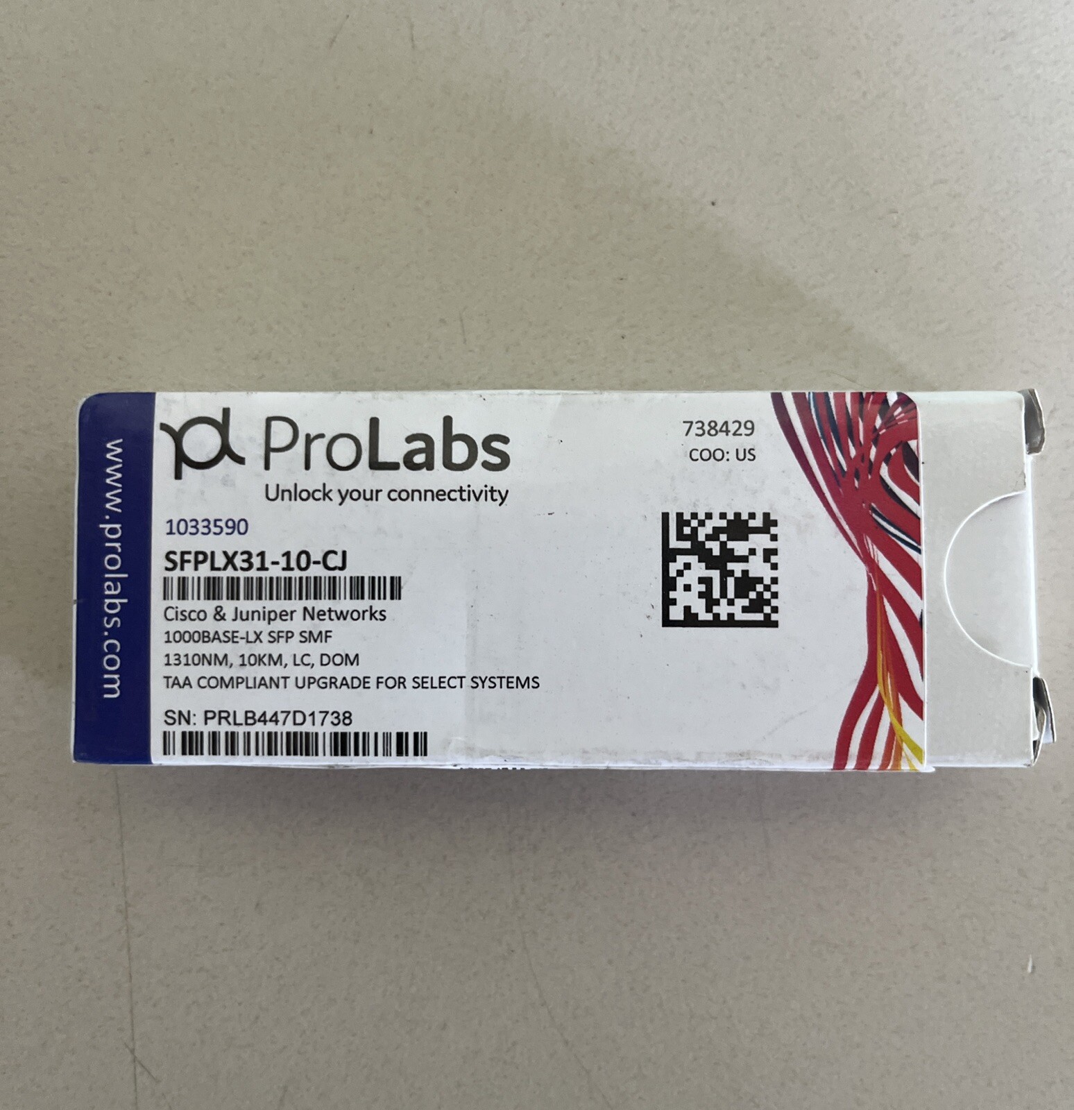 PROLABS SFPLX31-10-CJ 1000BASE-LX SFP SMF OPTICAL TRANSCEIVER