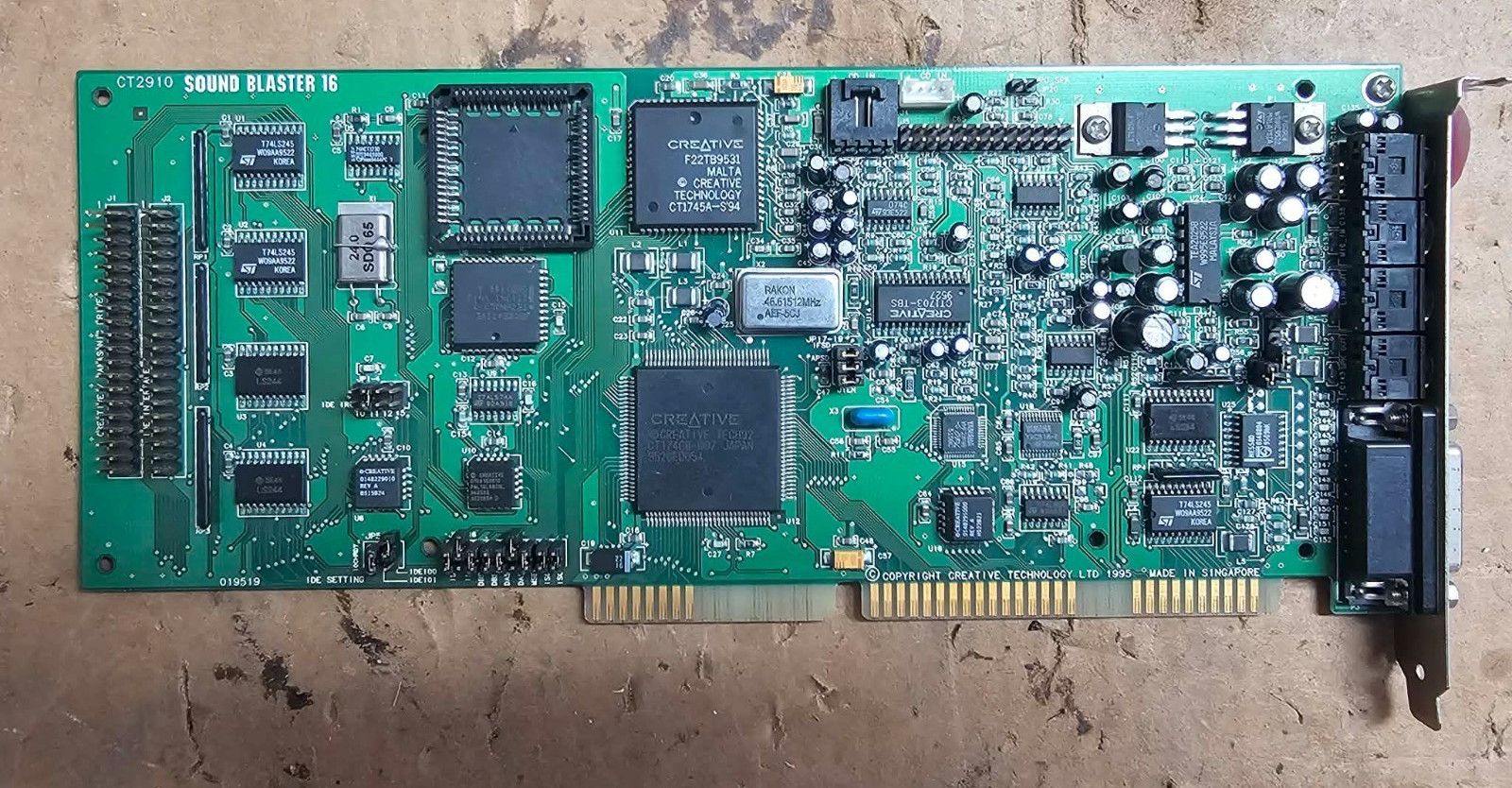 Retro Gaming Vintage Creative Labs Sound Blaster 16 Pro ISA Sound Card CT2910