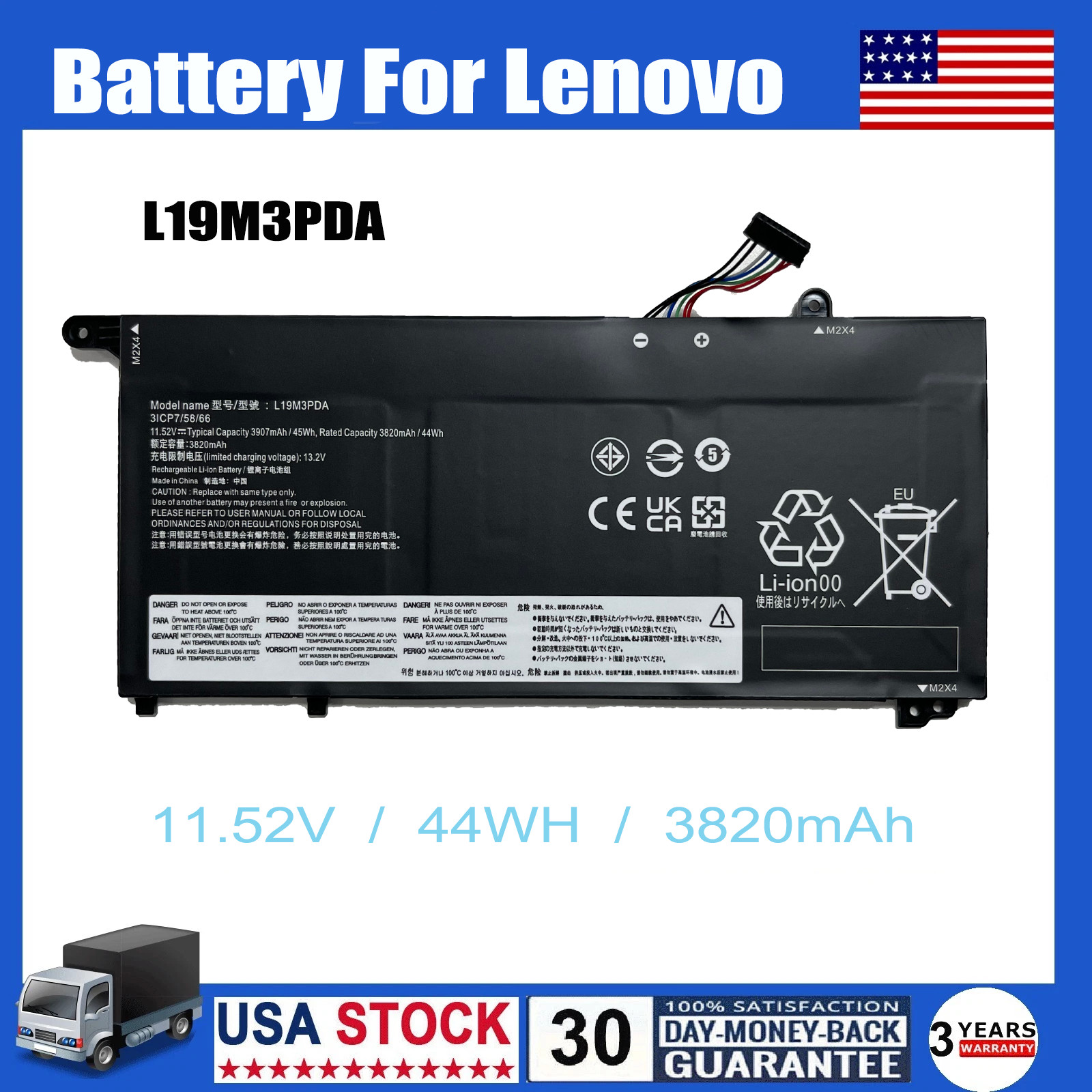 L19M3PDA L19C3PDA L19D3PDA Battery for Lenovo ThinkBook 14 15 G2 G3 G4 IAP ITL