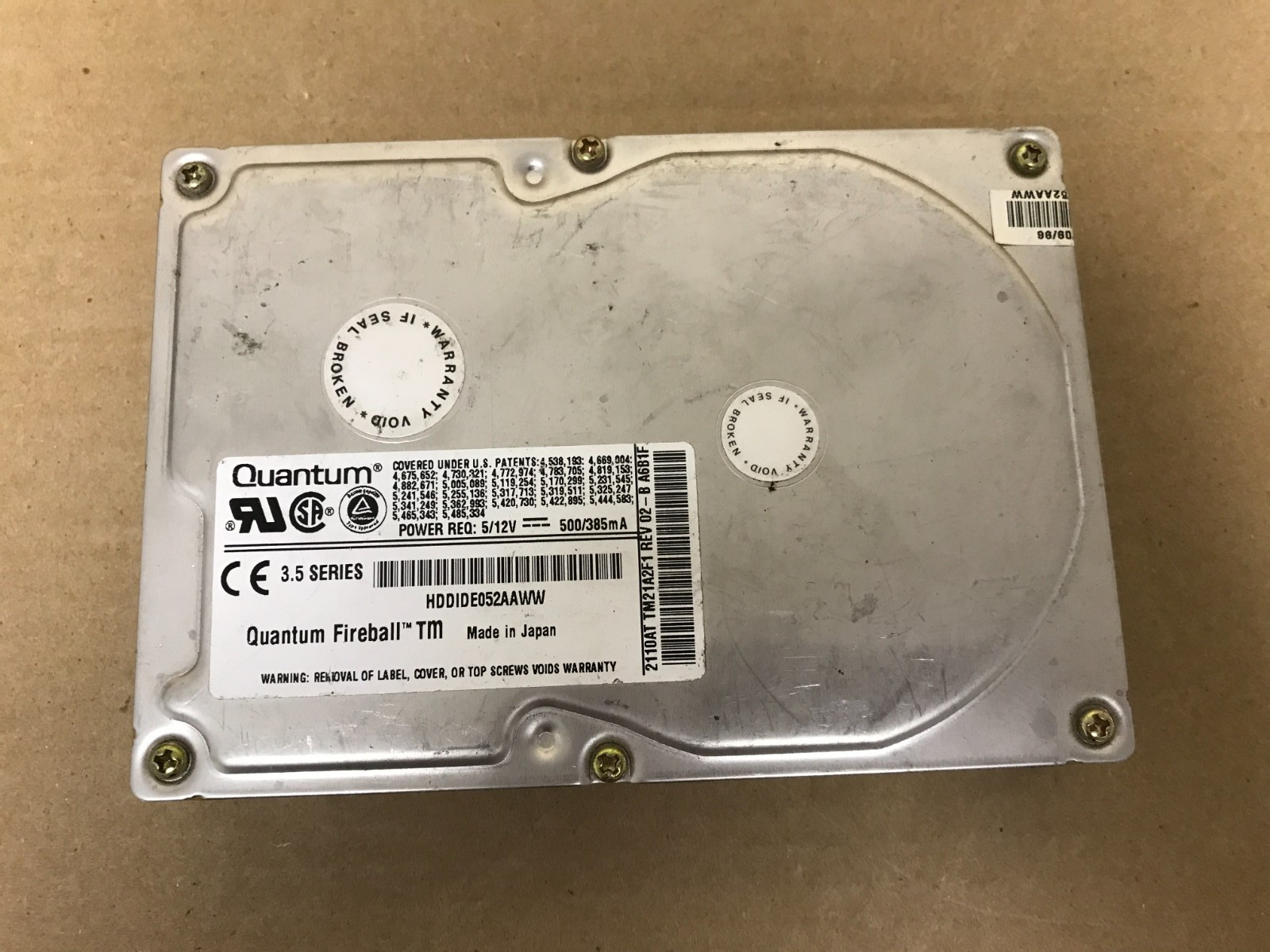 FESTPLATTE QUANTUM FIREBALL TM 2110S TM21A2F1  2.1GB 4500U/min 50-pin SCSI 3.5''