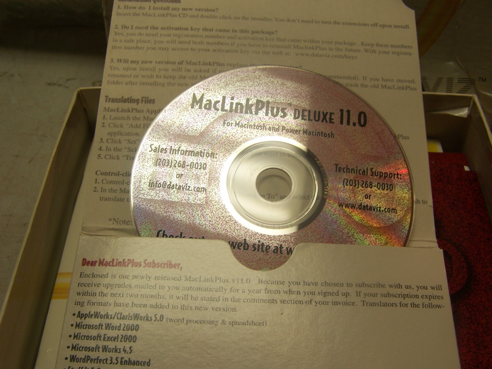 DataViz MacLink Plus Deluxe 11.0 Translator Software on CD for Macintosh