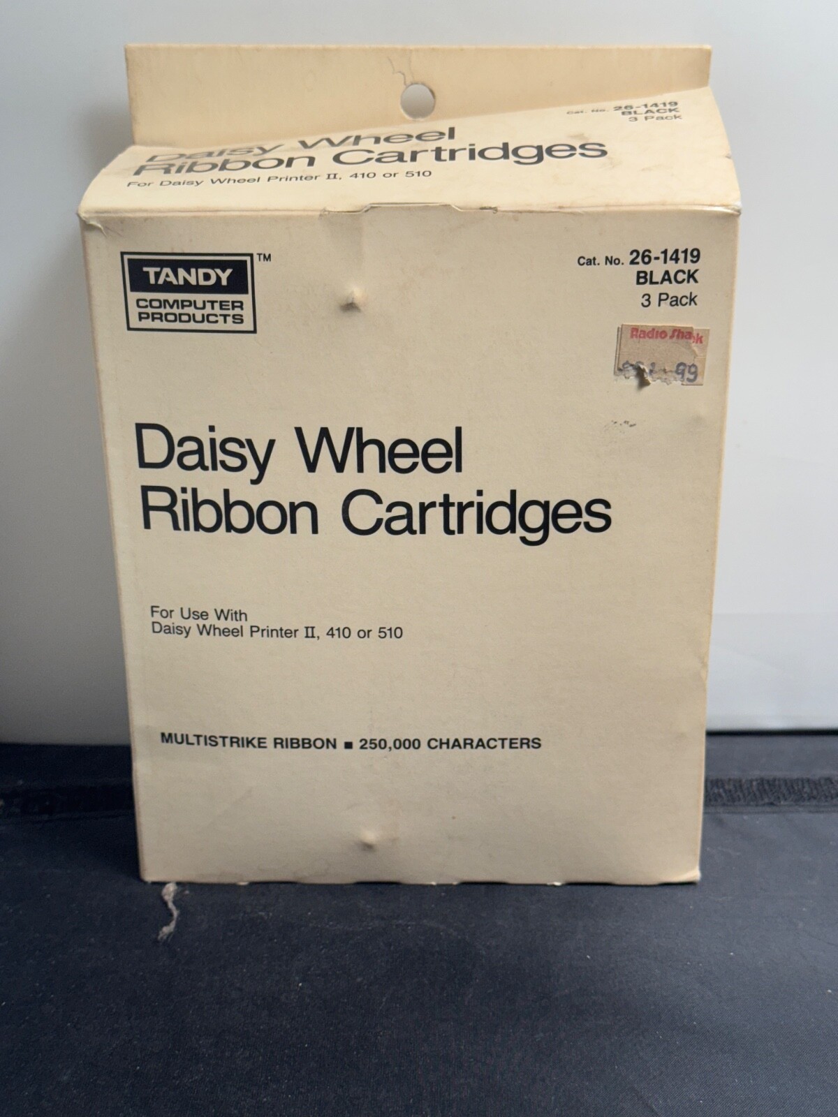 3 Radio Shack Tandy Daisy Wheel Ribbon Cartridges 26-1419 Black In Box